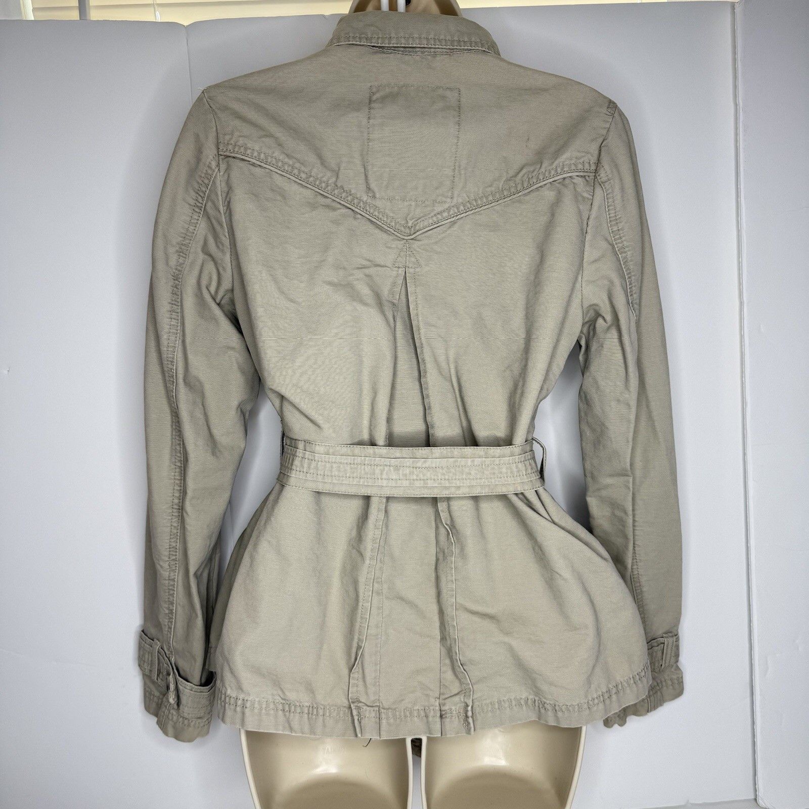 Aeropostale Aeropostale Women Beige Jacket M Belt Tie Double Breasted Size M / US 6-8 / IT 42-44 - 7 Thumbnail