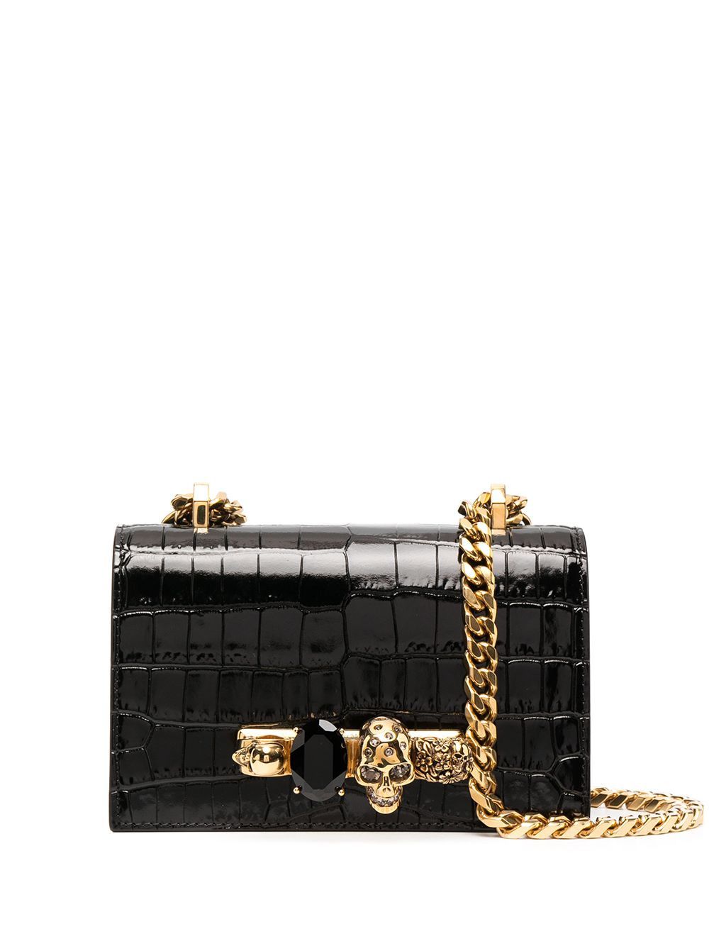 Alexander Mcqueen Jewelled Satchel Mini Leather Crossbody Bag, Women's