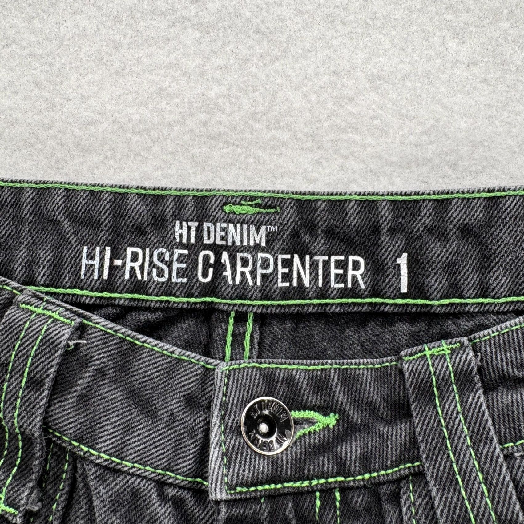 Hot Topic VINTAGE Hot Topic Denim Jeans Womens 1 Black Hi Rise Carpenter Cargo Utility Grunge Y2K Mens? Size 25" / US 0 / IT 36 - 4 Thumbnail