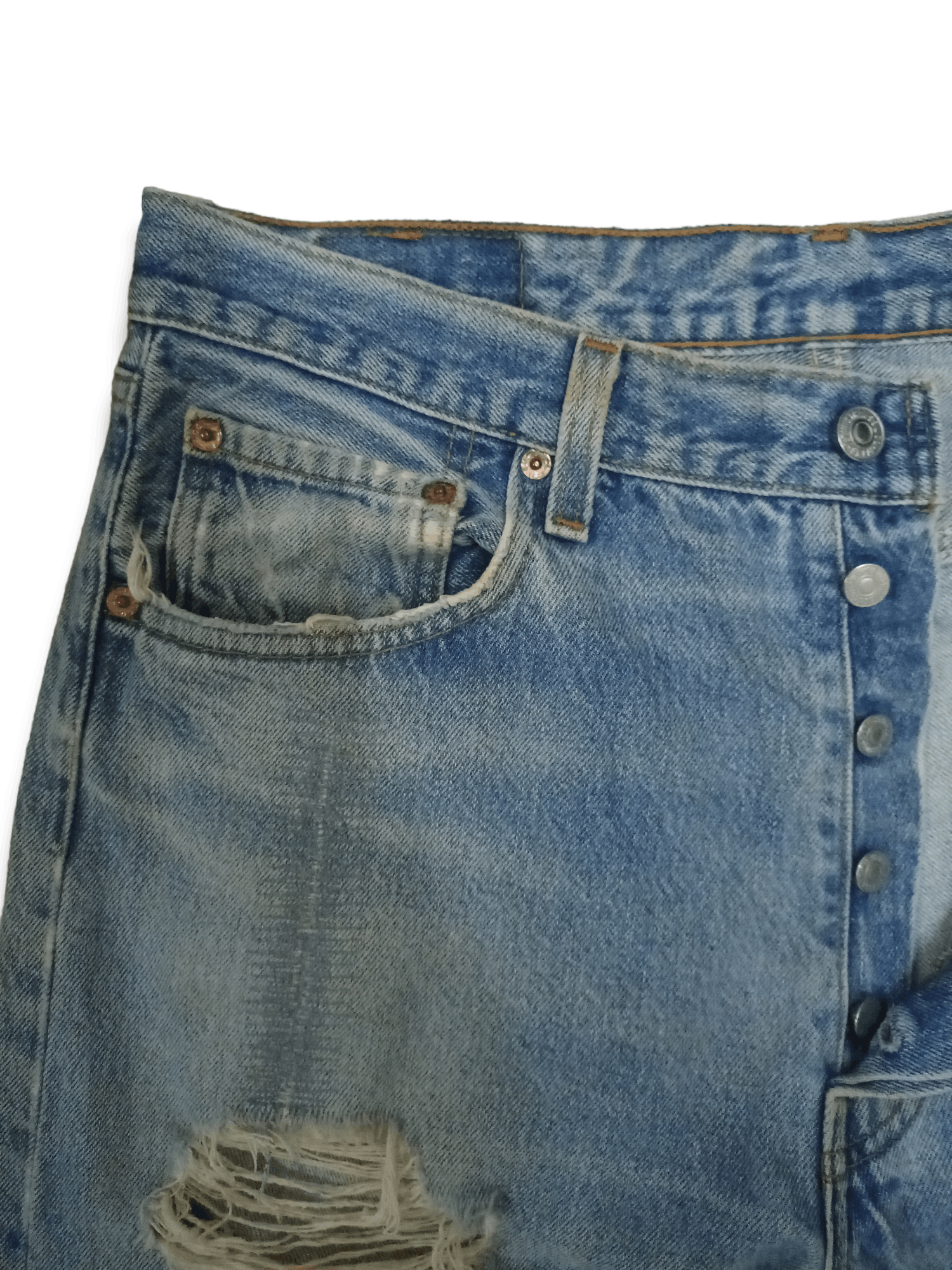 Levi's × Levi's Vintage Clothing Vintage 90s Levis 501 Button Fly Distressed Baggy Jeans Size US 32 / EU 48 - 6 Thumbnail