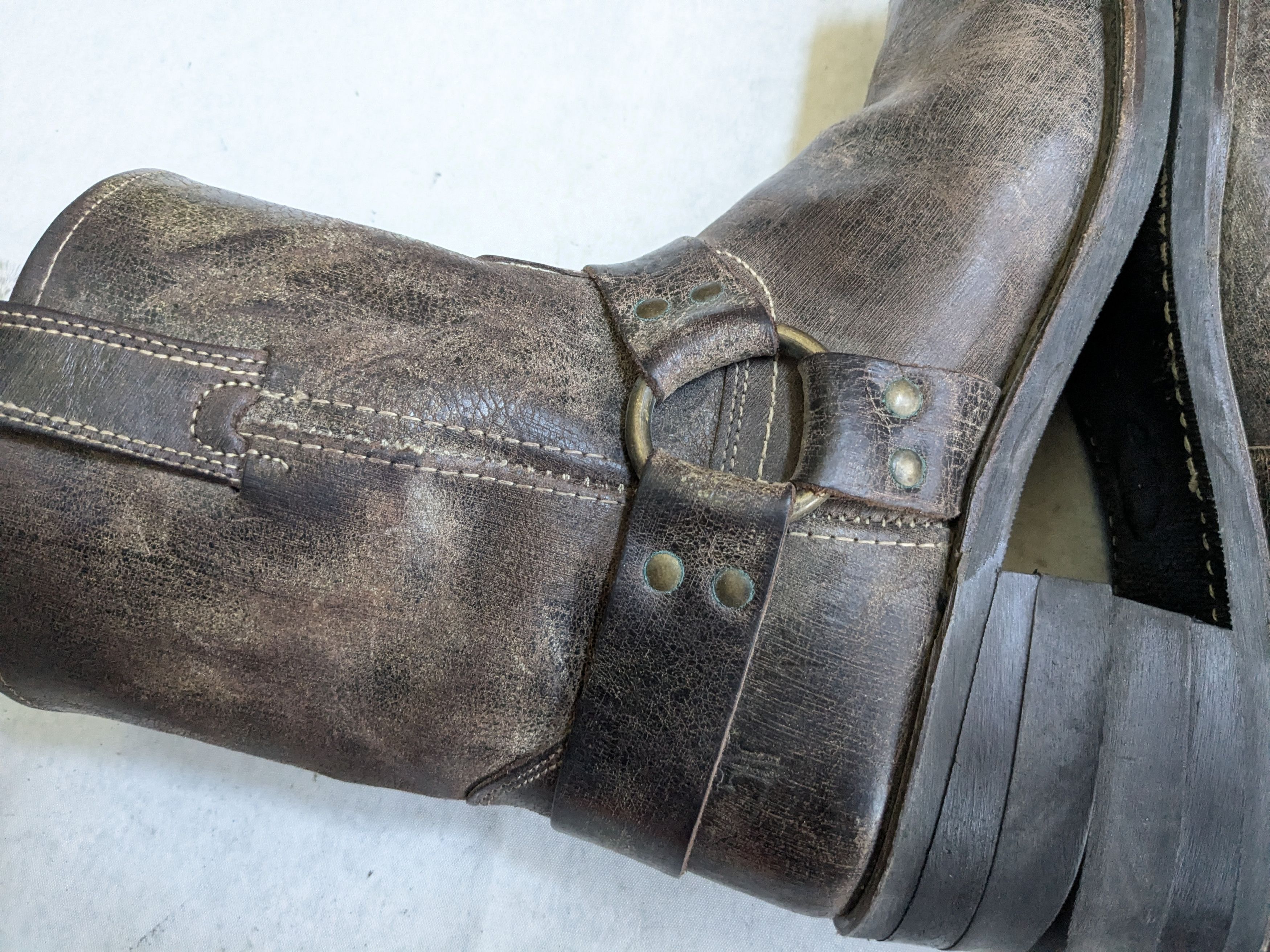 Frye Frye Harness Boots Brown Leather 11 M Leather Buckle Size US 11 / EU 44 - 8 Thumbnail