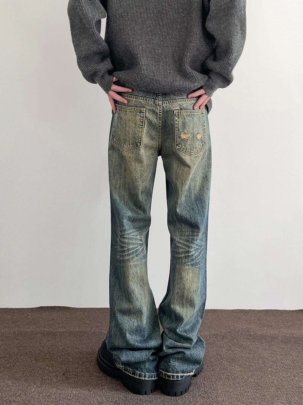 Vintage Wide-Leg Denim Jeans - Vintage Look Size US 32 / EU 48 - 4 Thumbnail