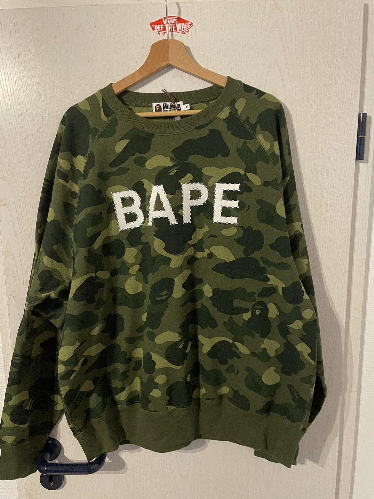 Bape Bape Green Camo Sweatshirt Crystal Stone XL Size US XL / EU 56 / 4 - 1 Thumbnail
