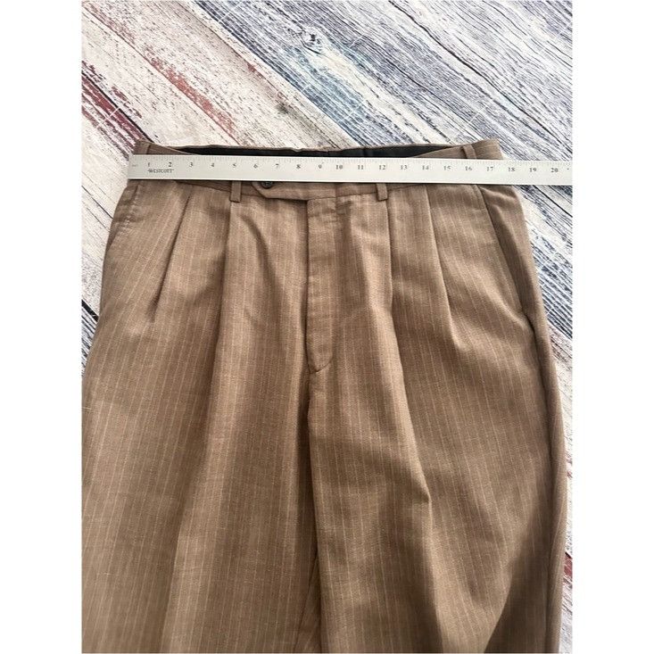Lands' End Vintage Lands’ End 100% Wool Tailored Pleat Front Dress Pant Size US 35 - 9 Thumbnail