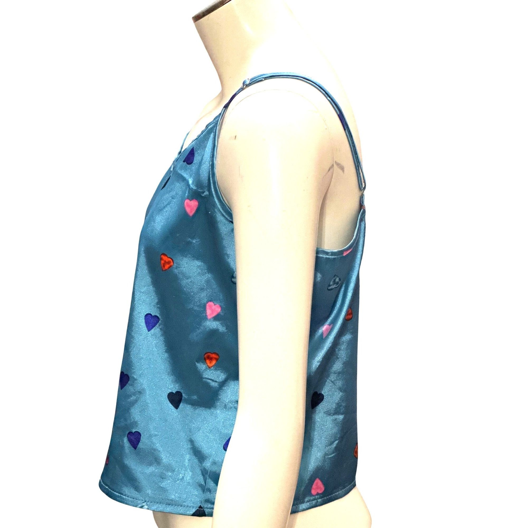 Other CCC Heart Pattern Satin Camisole Top Adjustable Spaghetti St Size M / US 6-8 / IT 42-44 - 2 Thumbnail