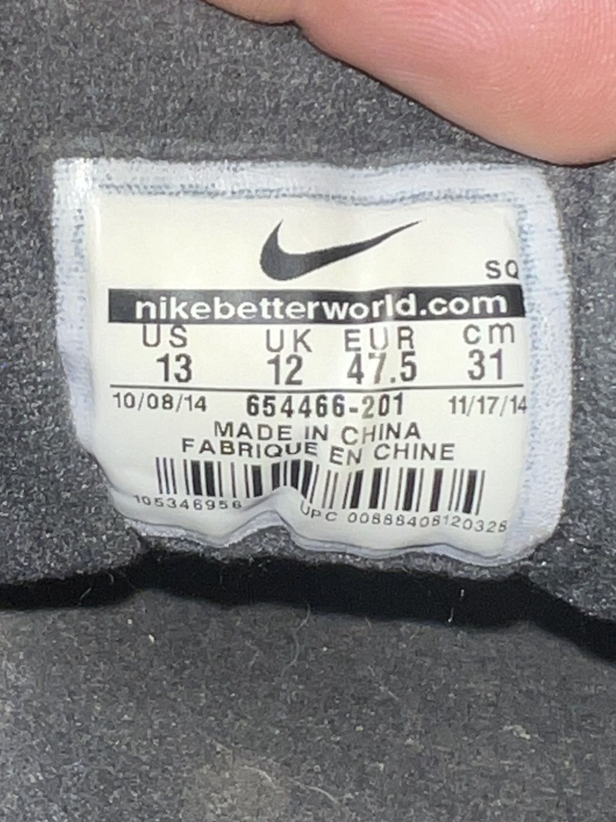 Nike Air Max 1 Leather Dark Ash size 13 Size US 13 / EU 46 - 12 Thumbnail