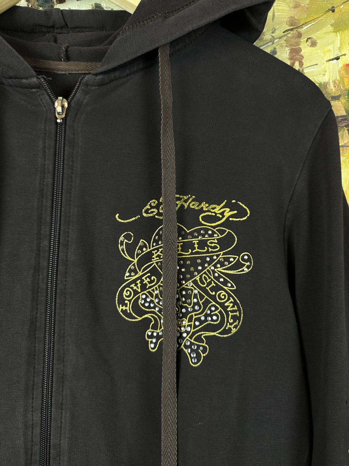 Ed Hardy × Vintage Vintage 2000s Ed Hardy zip hoodie Size L / US 10 / IT 46 - 4 Thumbnail