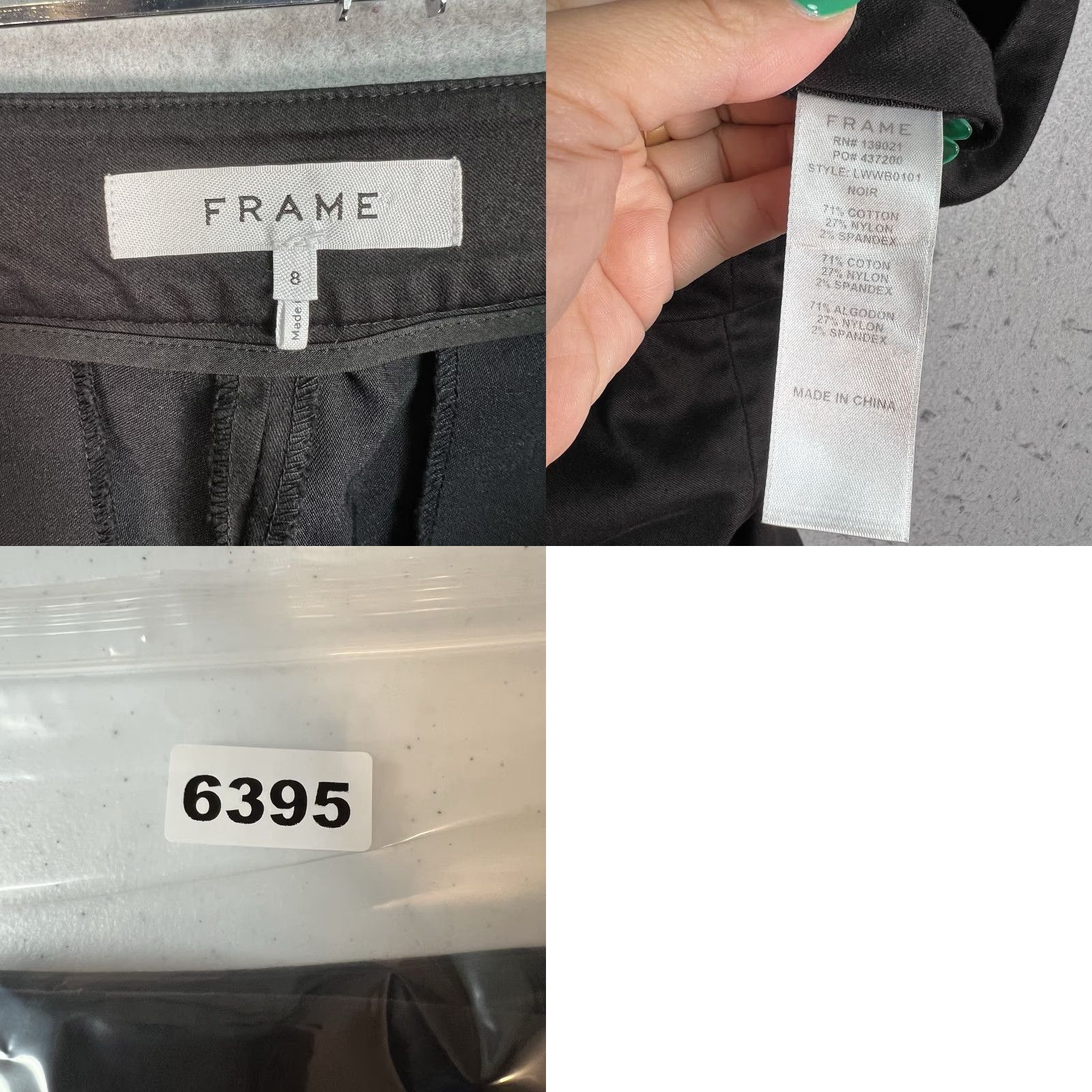 Frame VINTAGE Frame Dress Pants Womens Size 8 Black Stretch Straight Leg Cotton Nylon Spandex Flat Front Women Pants 8/10 Boys? Size 30" / US 8 / IT 44 - 8 Thumbnail