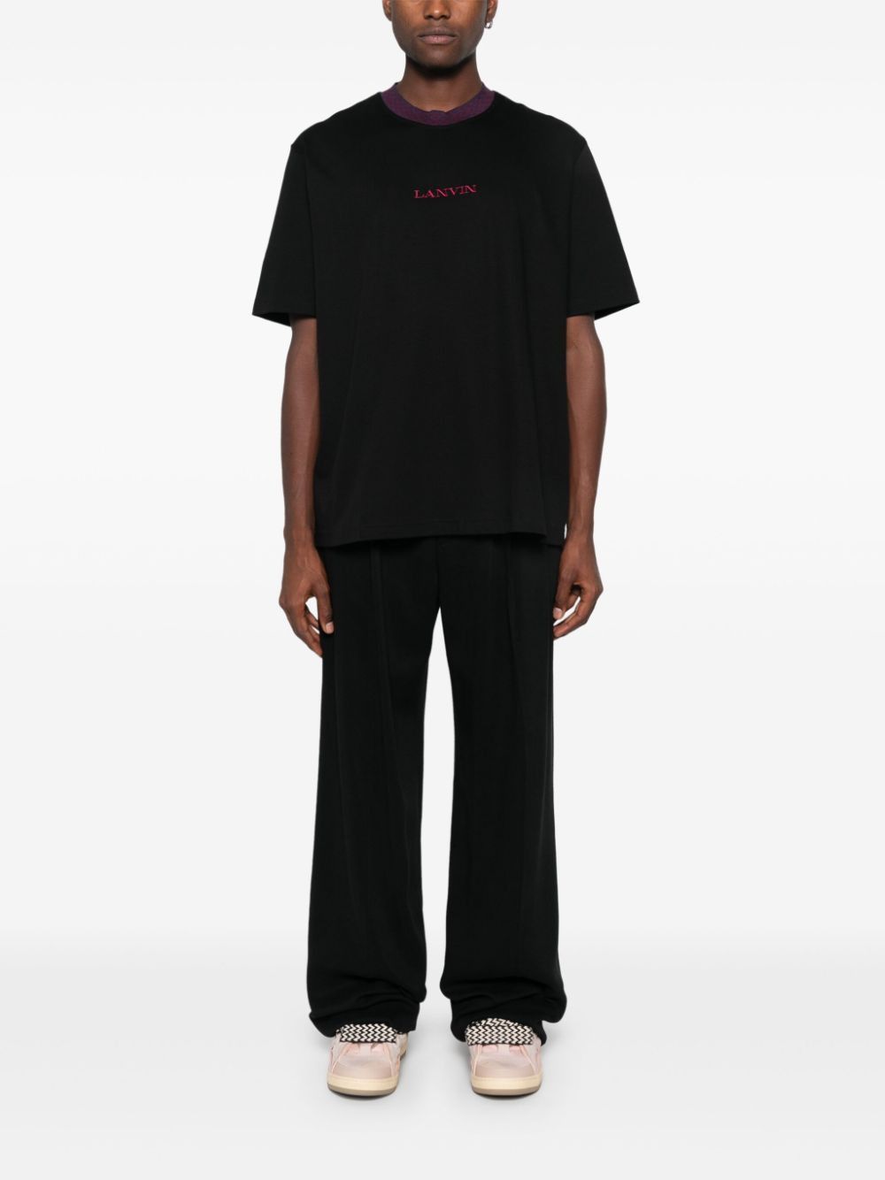 Lanvin o1h1sh11224 Logo T-Shirt in Black Size US L / EU 52-54 / 3 - 3 Thumbnail
