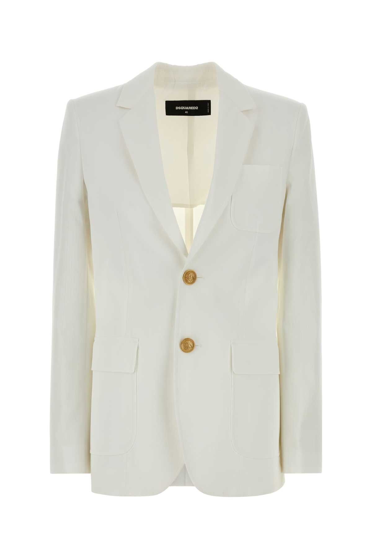 White Cotton Blazer