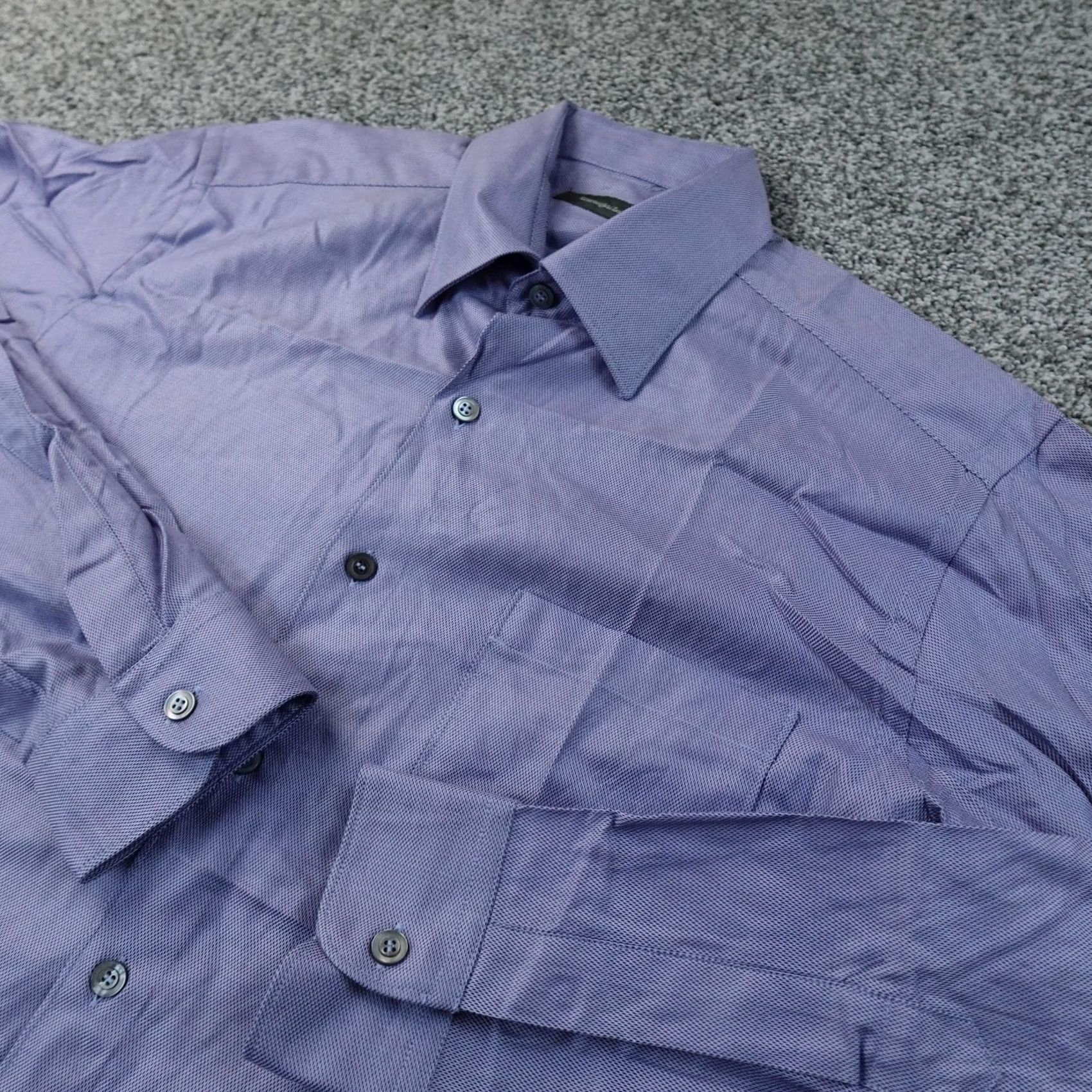 Ermenegildo Zegna Ermenegildo Zegna Shirt Mens L Blue Geometric Long Sleeve Dress Button Up Casual Size US L / EU 52-54 / 3 - 2 Thumbnail