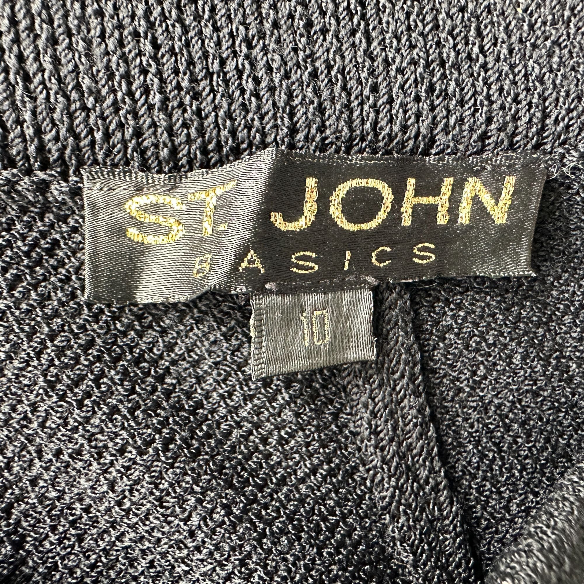 St. John Vintage St. John Basics Womens 10 Pants Black Santana Knit Size 29" - 7 Thumbnail
