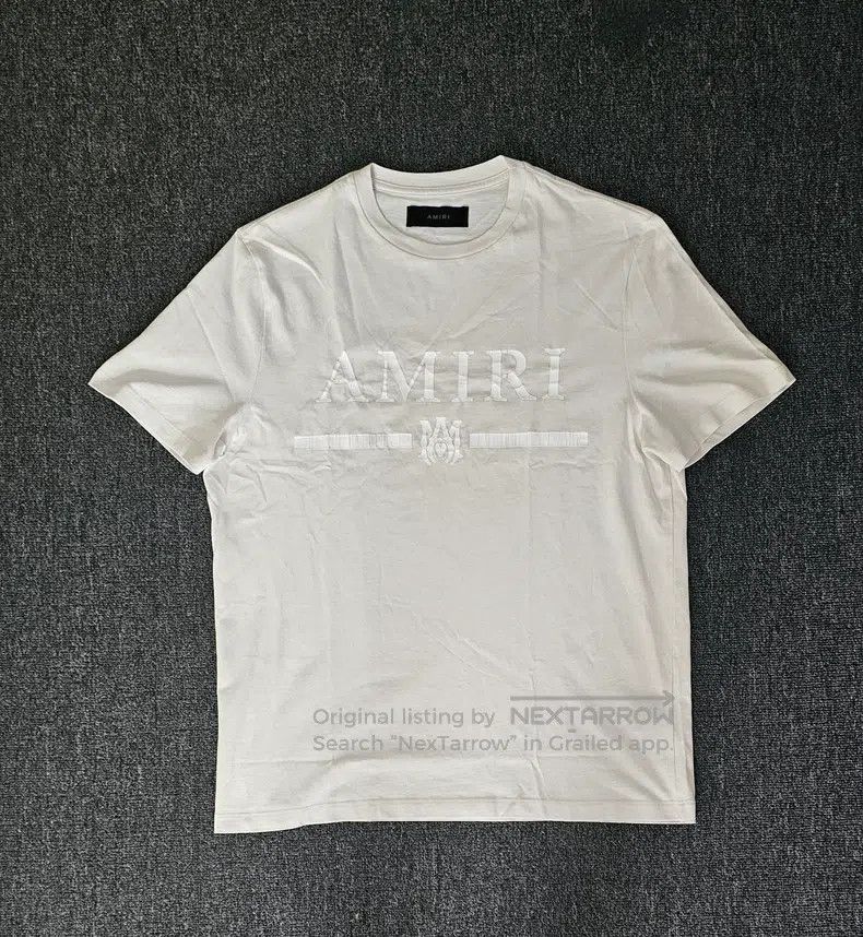 Amiri Amiri Size M Beige T-shirt short sleeve cracked logo Size US M / EU 48-50 / 2 - 1 Thumbnail