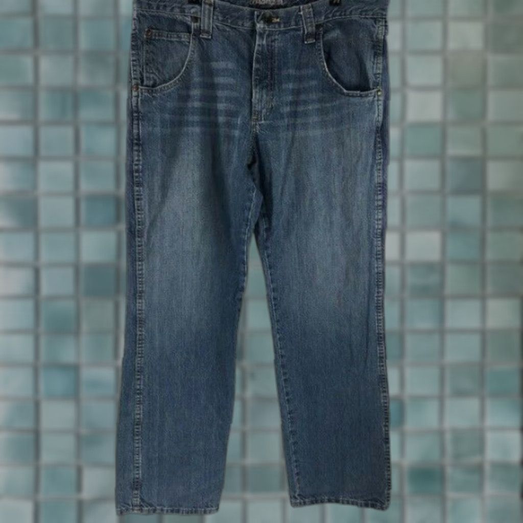 Wrangler Wrangler Mens Regular Fit Straight Leg Jeans Size 36x34 Dark Blue Denim Classic Size US 36 / EU 52 - 1 Thumbnail