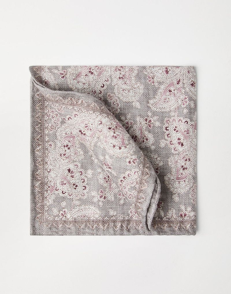 Brunello Cucinelli o1la1rc1a0326 Size:OS / Double Face Pocket Square Multicolor Size ONE SIZE - 1 Thumbnail