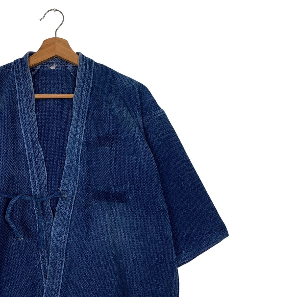 Vintage Indigo Sashiko Thick Weave Kimono Hanten Jacket #3566-C163 Size US M / EU 48-50 / 2 - 6 Thumbnail
