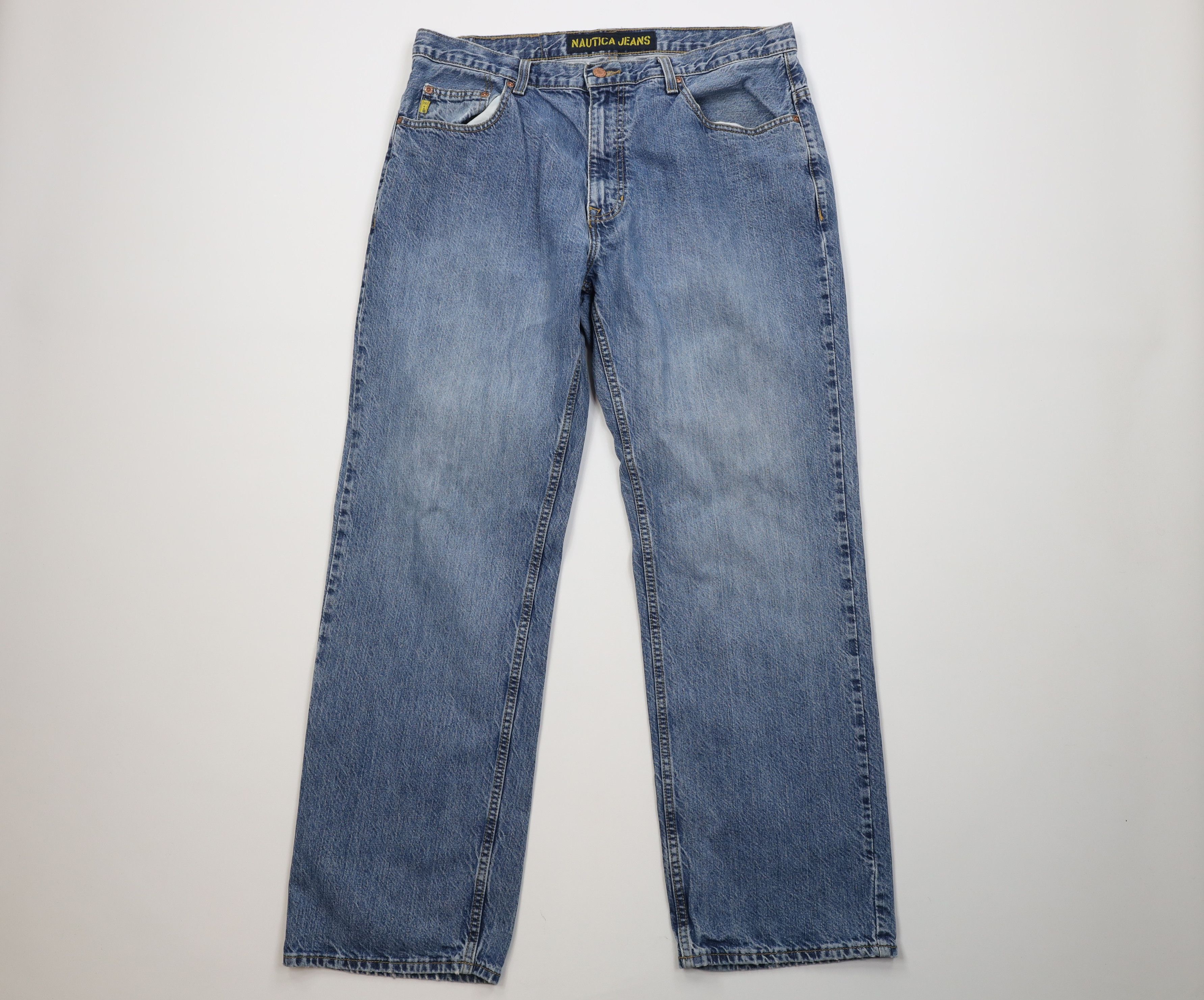 Nautica Vintage 90s Nautica Baggy Wide Leg Denim Jeans Blue Cotton Size US 36 / EU 52 - 1 Thumbnail
