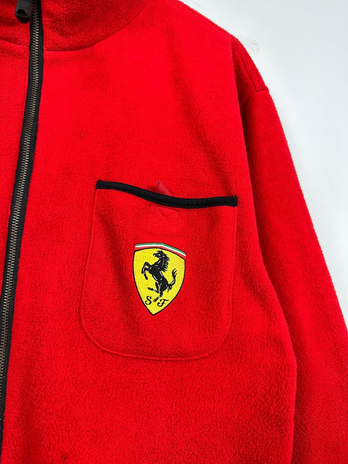 Ferrari 90s Vintage Ferrari Pocket Red Racing Zip Up Fleece Jacket Size US XL / EU 56 / 4 - 12 Thumbnail