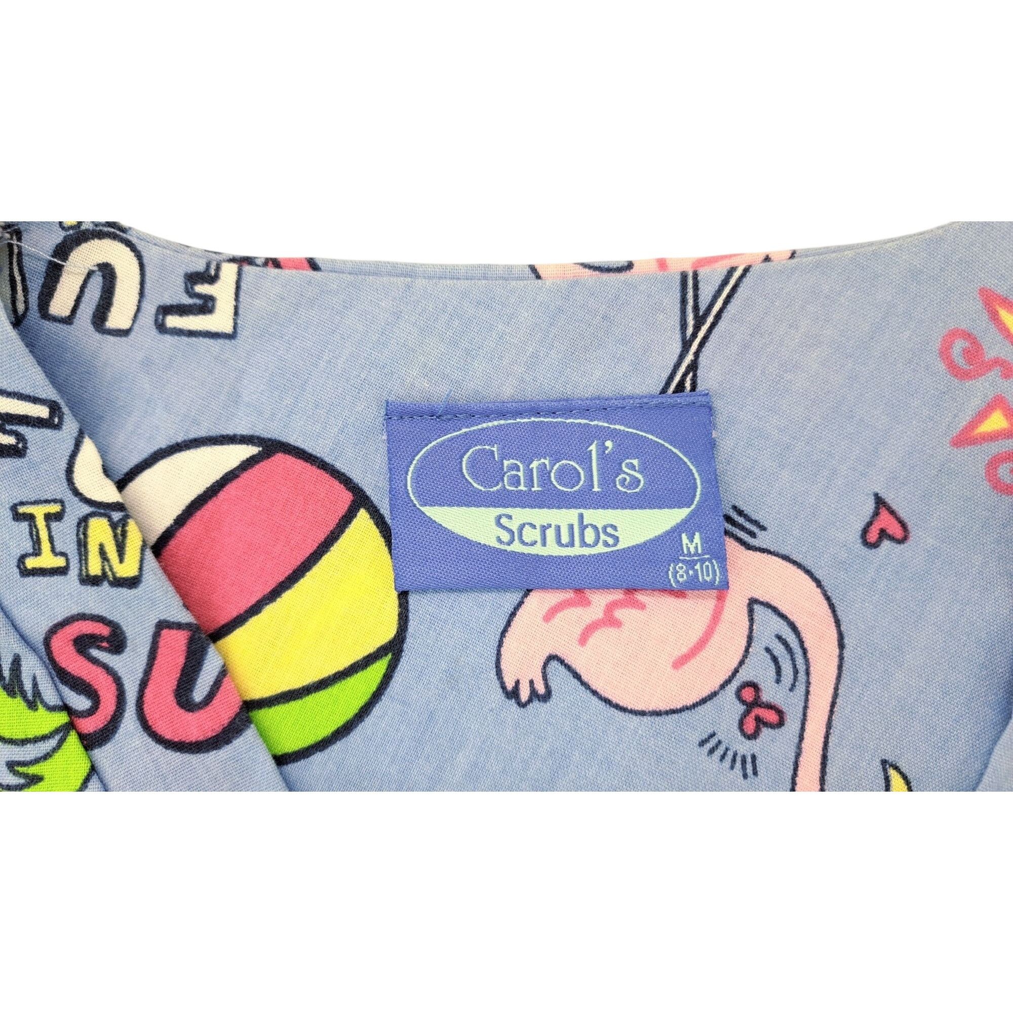 Other Carol's Scrubs Fun In The Sun Beach Scrub Top Flamingo Palm Size M / US 6-8 / IT 42-44 - 6 Thumbnail