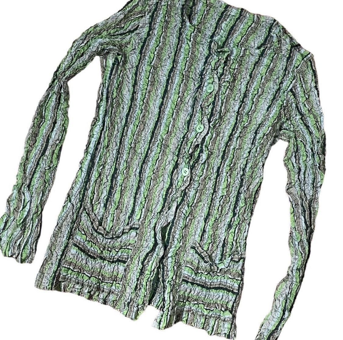 Issey Miyake Vintage issey miyake me crumpled pleats striped outer Size S / US 4 / IT 40 - 2 Thumbnail