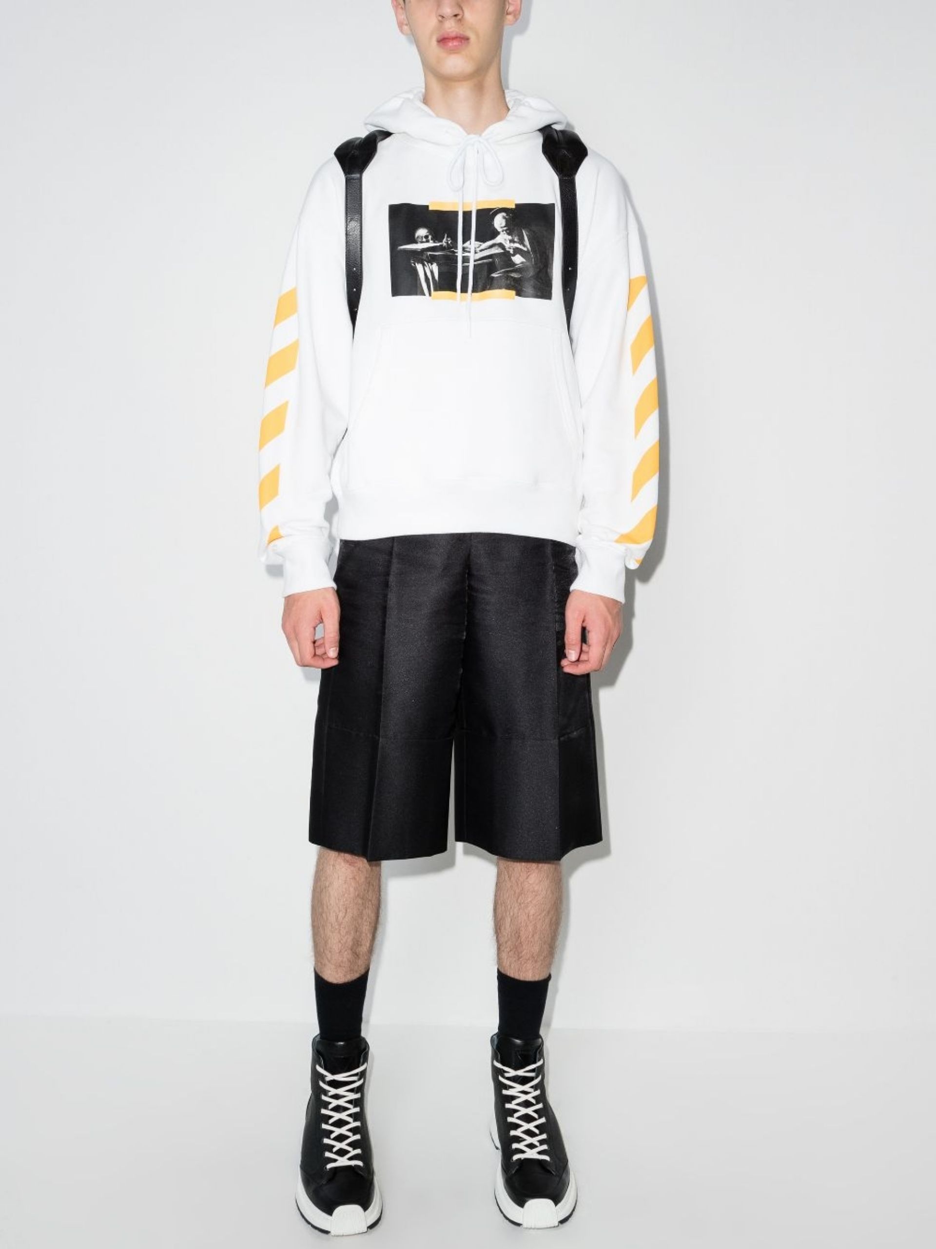 Off-White White Caravaggio Diagonals Oversized Hoodie Size US XS / EU 42 / 0 - 3 Thumbnail