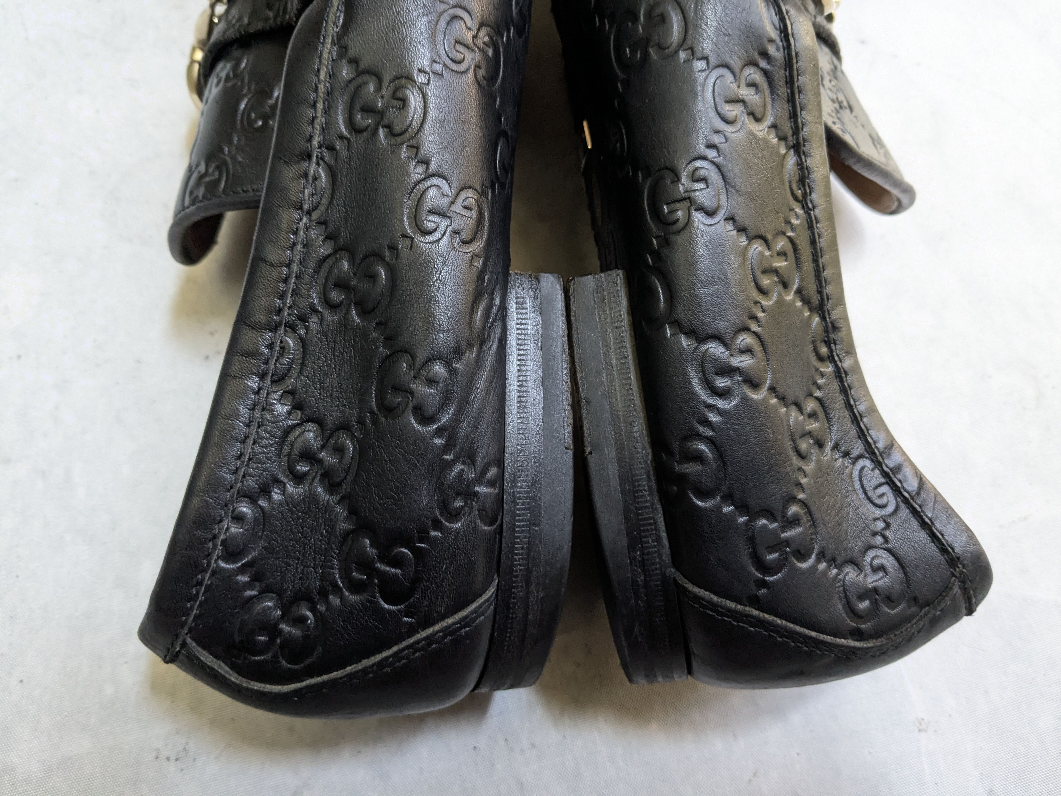 Gucci Gucci Horsebit Loafers Black 12 Leather Monogram Logo GG Size US 12 / EU 45 - 11 Thumbnail