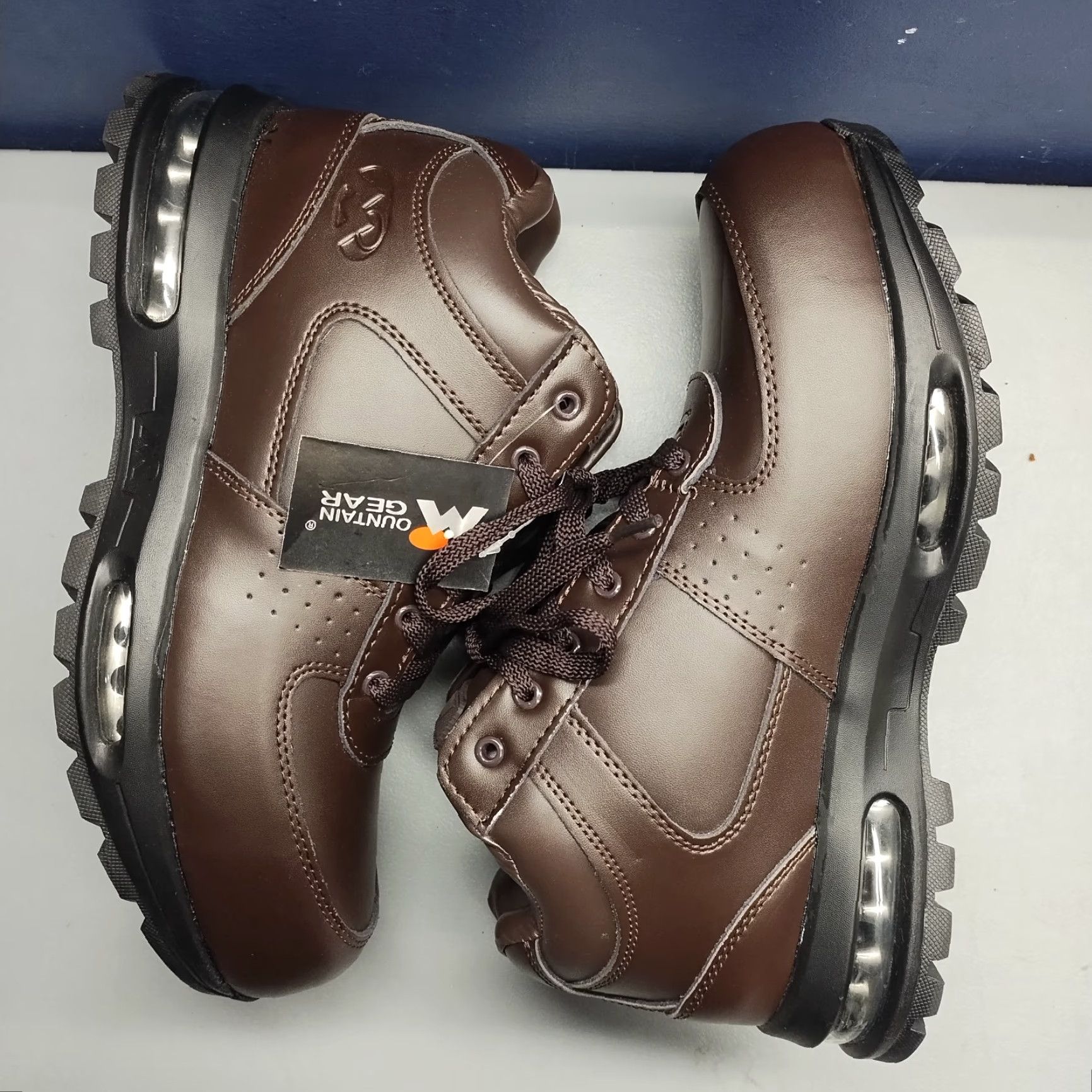 Vintage Mountain Gear D-Day LE 2 Boots Mens Size 9 Brown Black Leather Lace Up Work Winter Casual Mens Shoes Size US 9 / EU 42 - 2 Thumbnail
