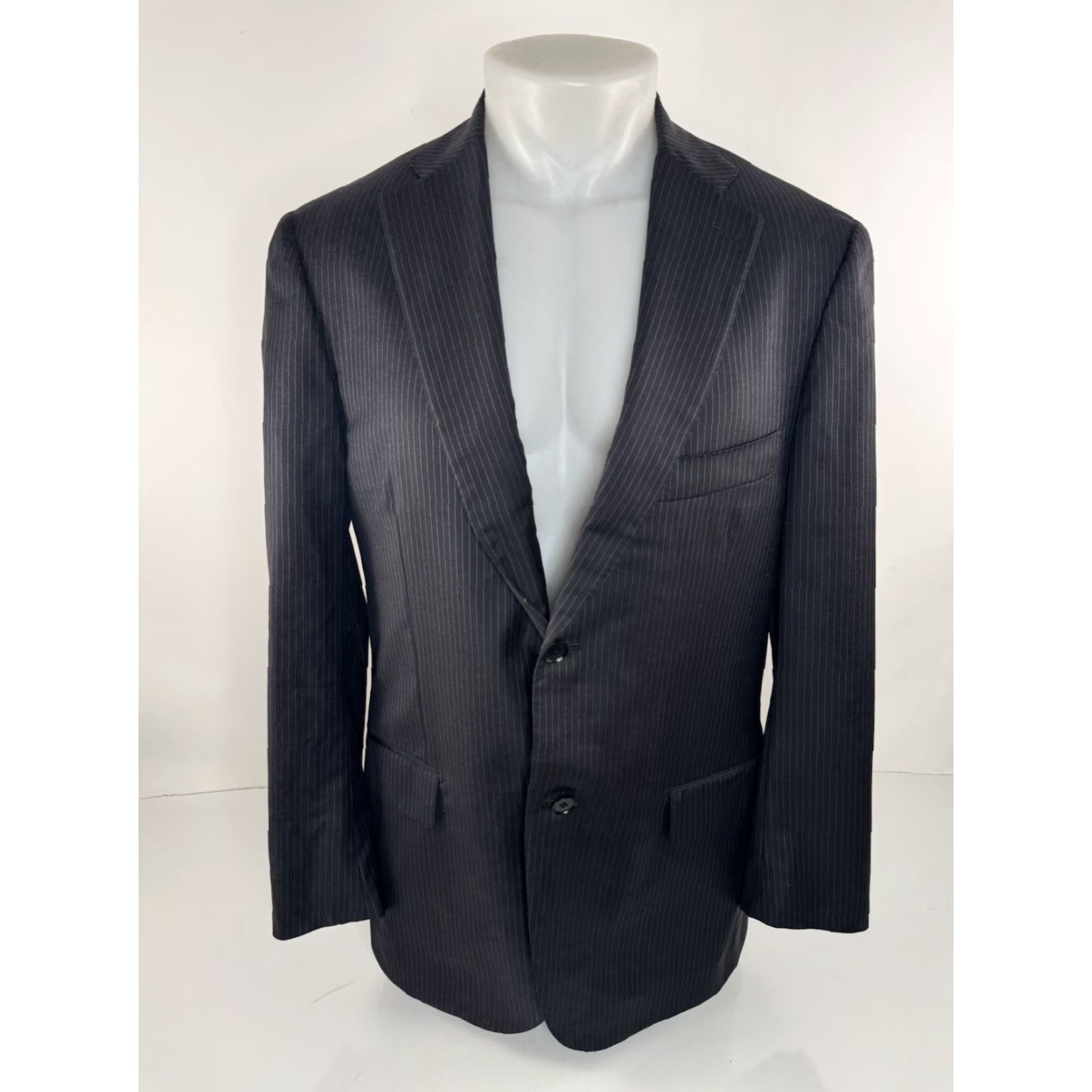 Vintage ISIAH Pinstripe WOOL 40 Blazer Jacket Men Blazer Black / Blue 40 Wool Pinstripe N Size 40R - 2 Thumbnail