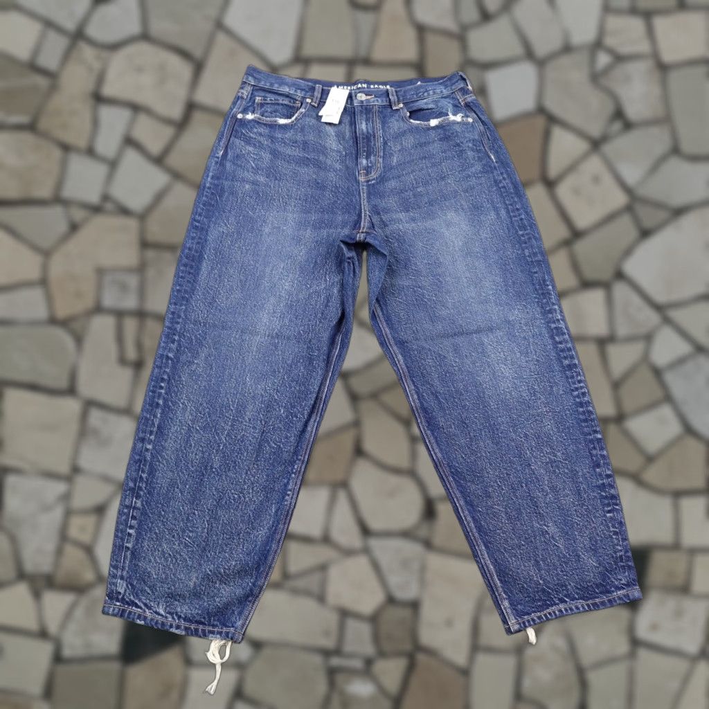 American Eagle Outfitters American Eagle Jeans Womens 12 Short Blue Denim Relaxed Mom Distressed Baggy NEW Size 34" / US 12 / IT 48 - 1 Thumbnail