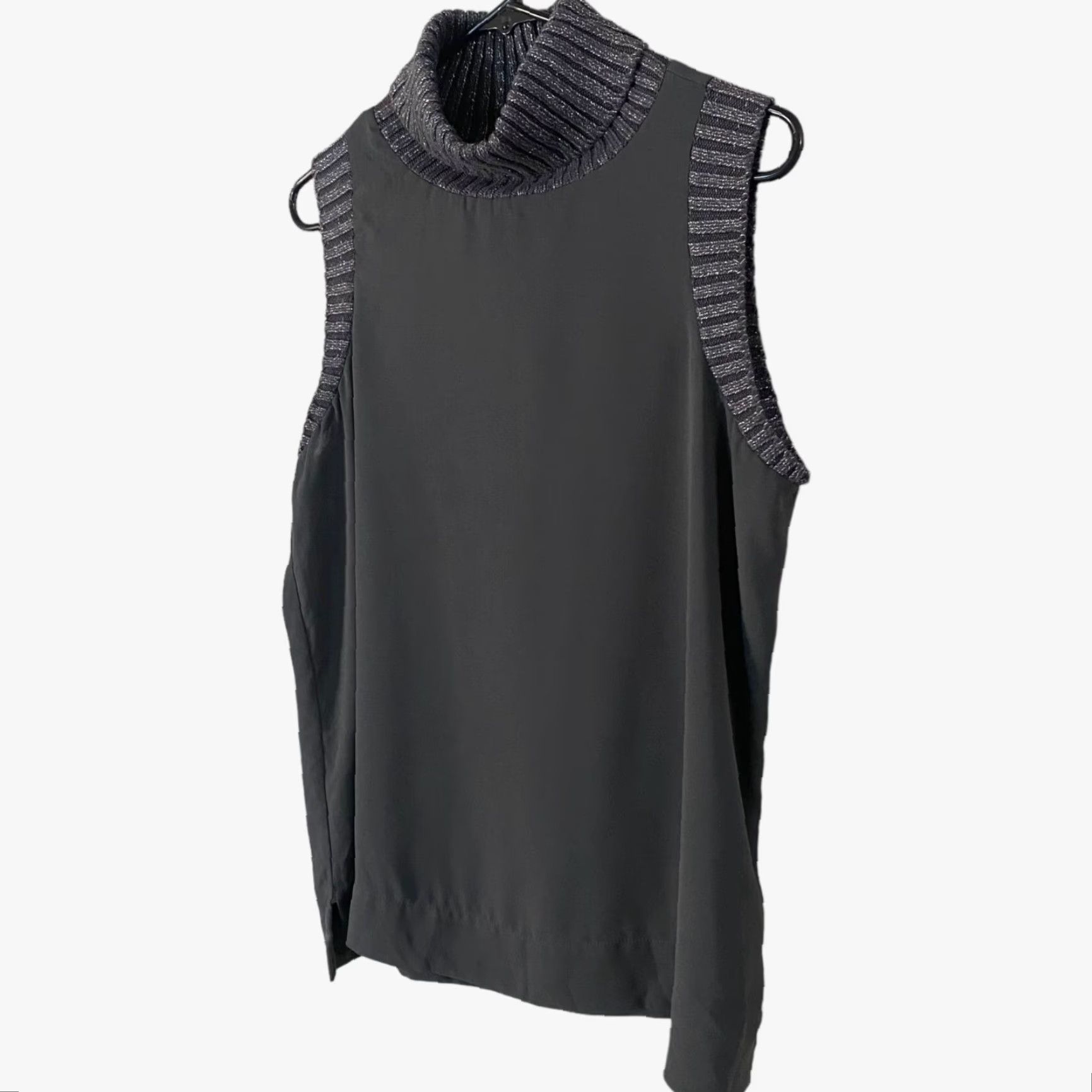 Juicy Couture VINTAGE Juicy Couture Blouse Shirt Sleeveless Turtleneck Metallic Gray Women's Large L Tank Size L / US 10 / IT 46 - 2 Thumbnail