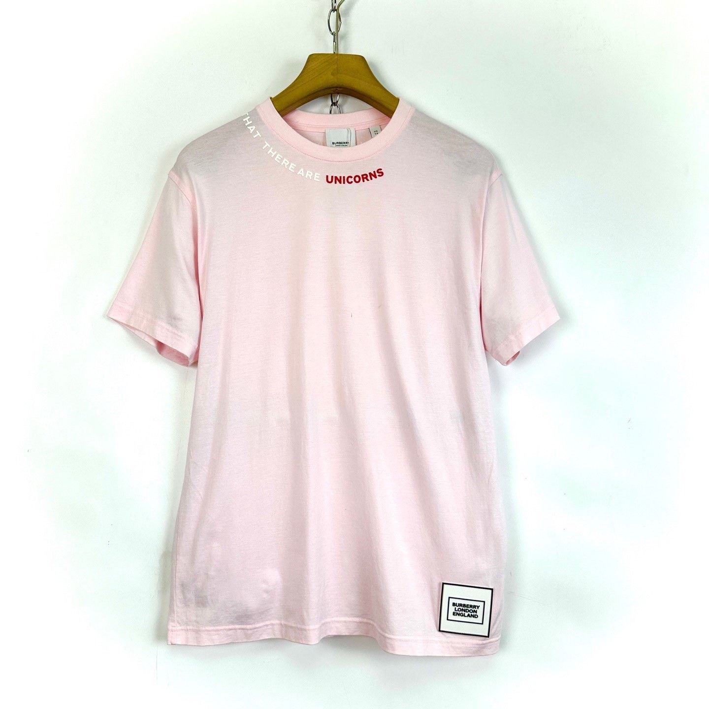Burberry Burberry Neck Logo Print Pink T-Shirt Size XS / US 0-2 / IT 36-38 - 1 Thumbnail