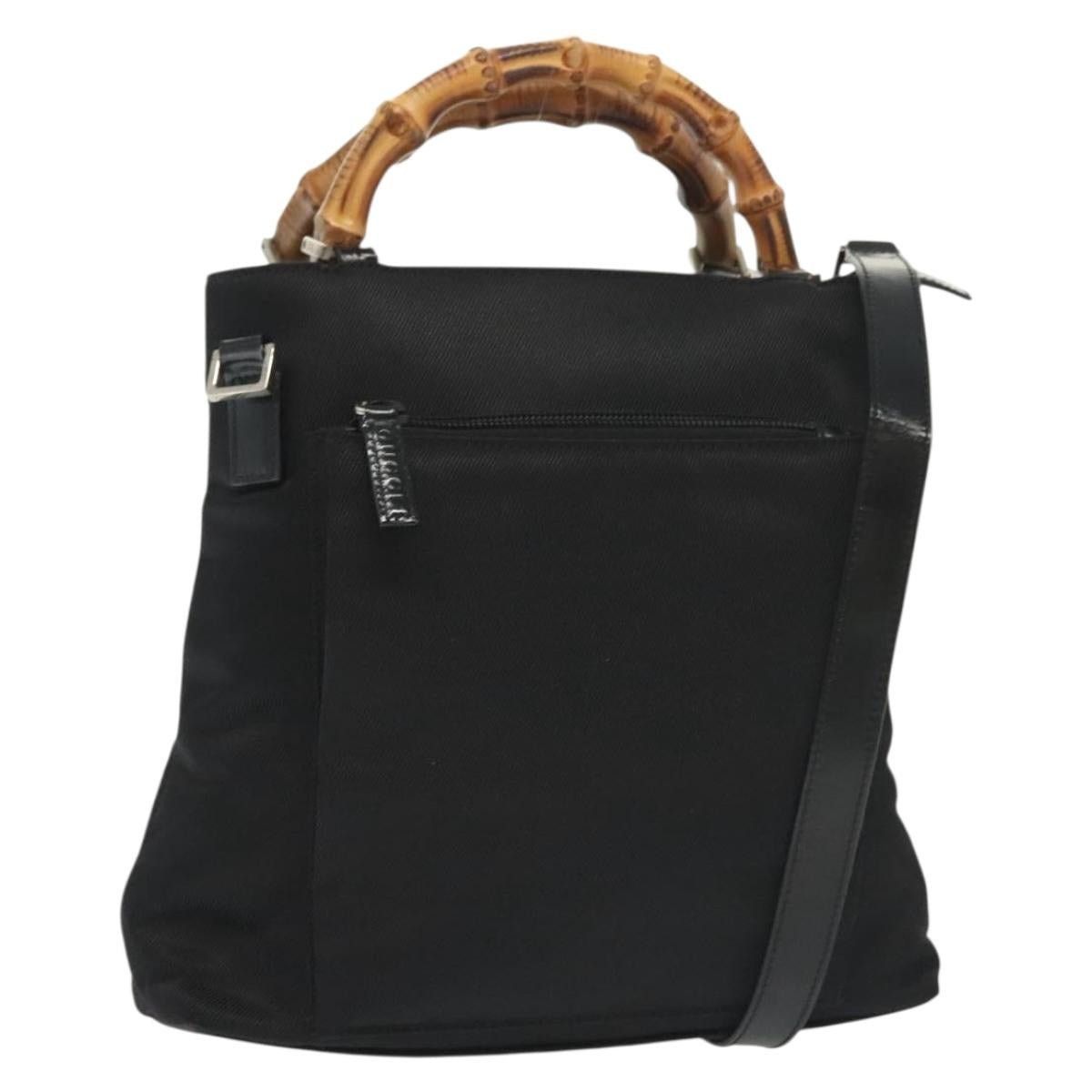 Gucci GUCCI Bamboo Hand Bag Nylon Black Silver 000 2265 000 2265 Size ONE SIZE - 1 Thumbnail