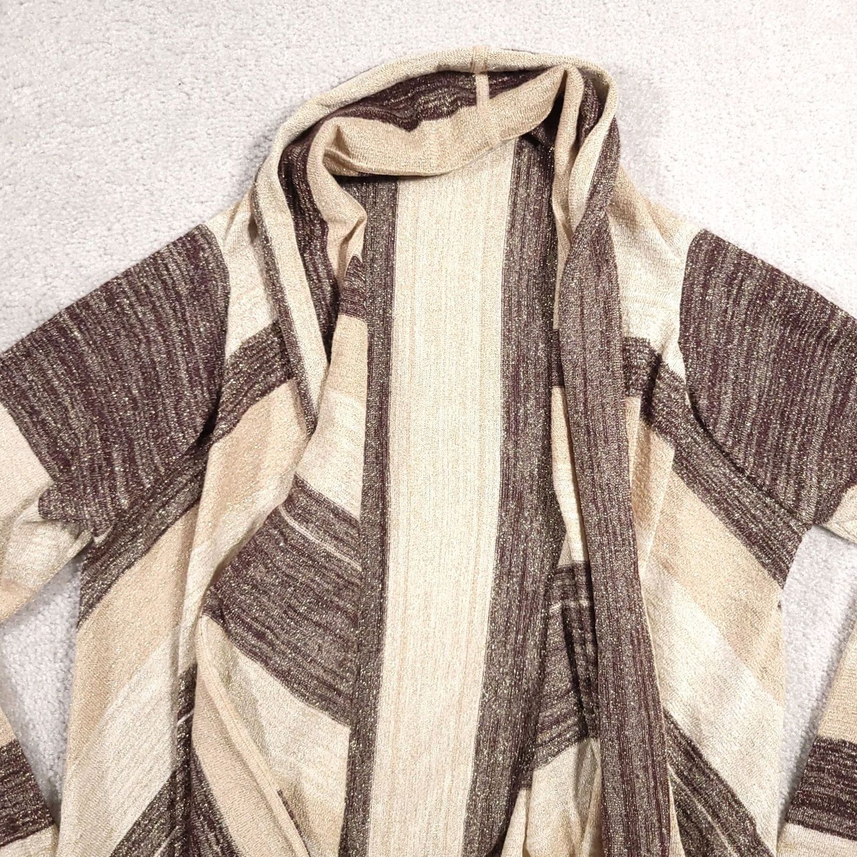 Charter Club Charter Club Cardigan Knit Brown Open Front Glitter Women's Petite Small Size S / US 4 / IT 40 - 3 Thumbnail
