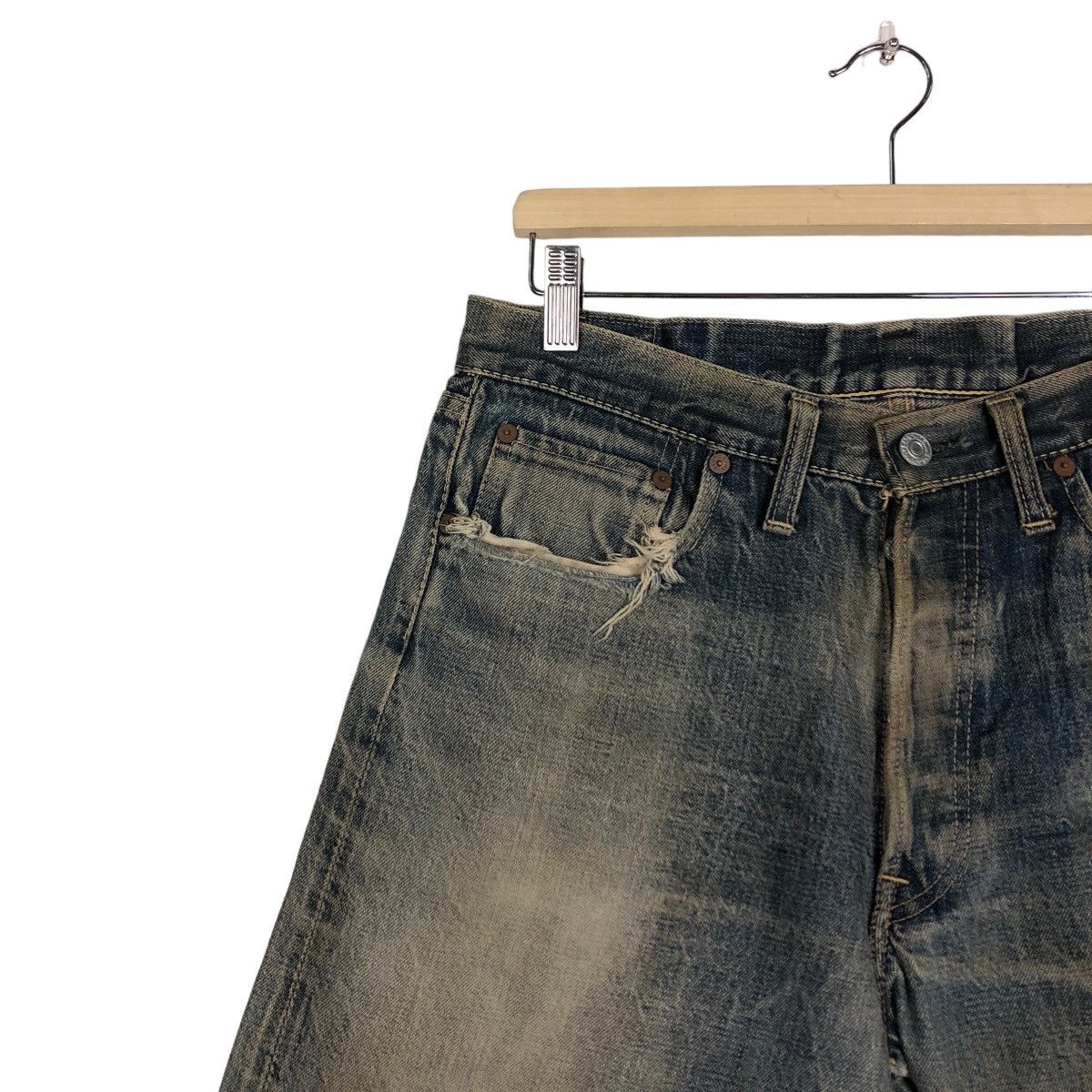 Japanese Brand 🔥Rare Palo Kain Short Denim Jeans Denime Lot 652 Size US 30 / EU 46 - 7 Thumbnail