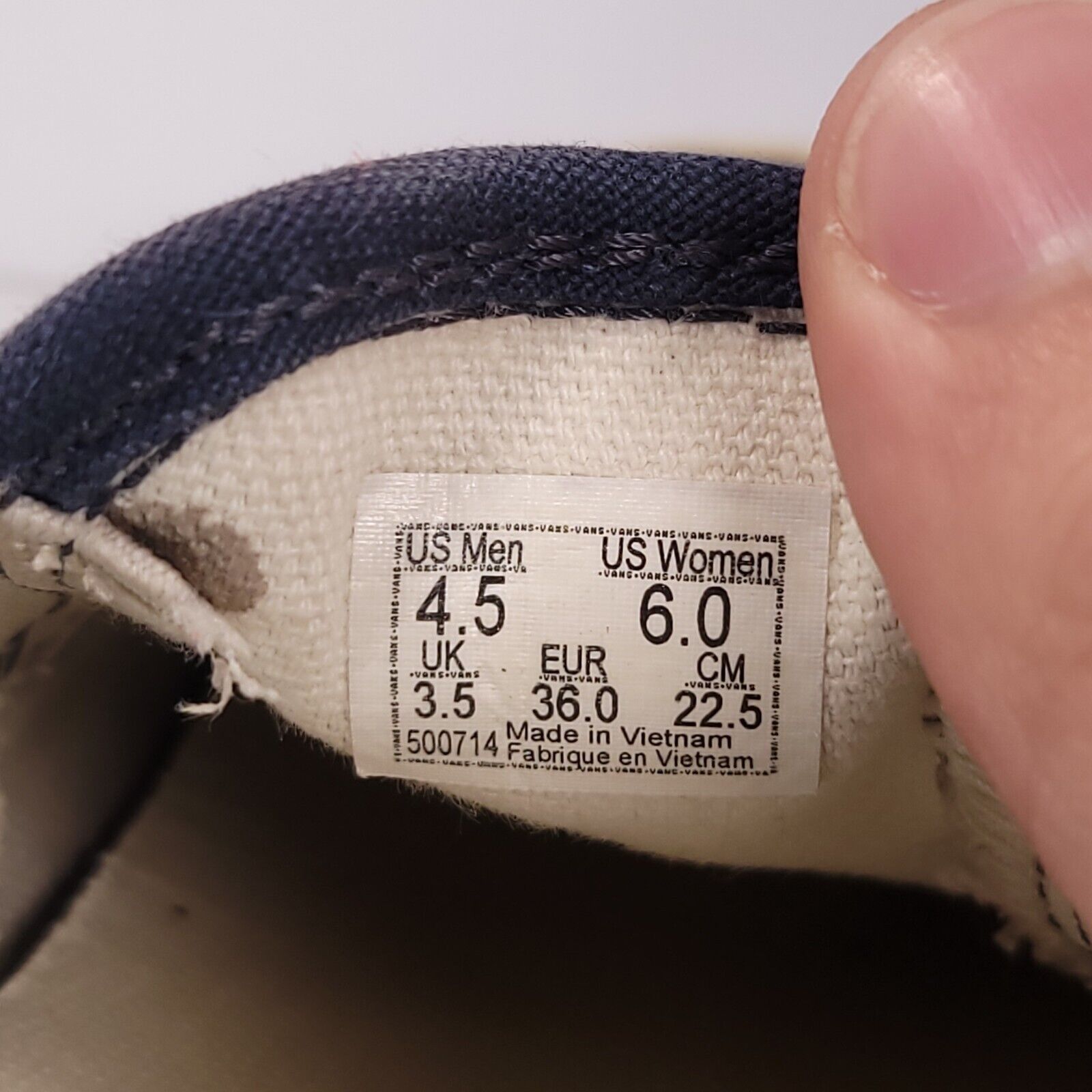 Vans Vans Off the Wall Shoe Womens Size 6 Mens 4.5 500714 Blue Size US 6 / IT 36 - 9 Thumbnail