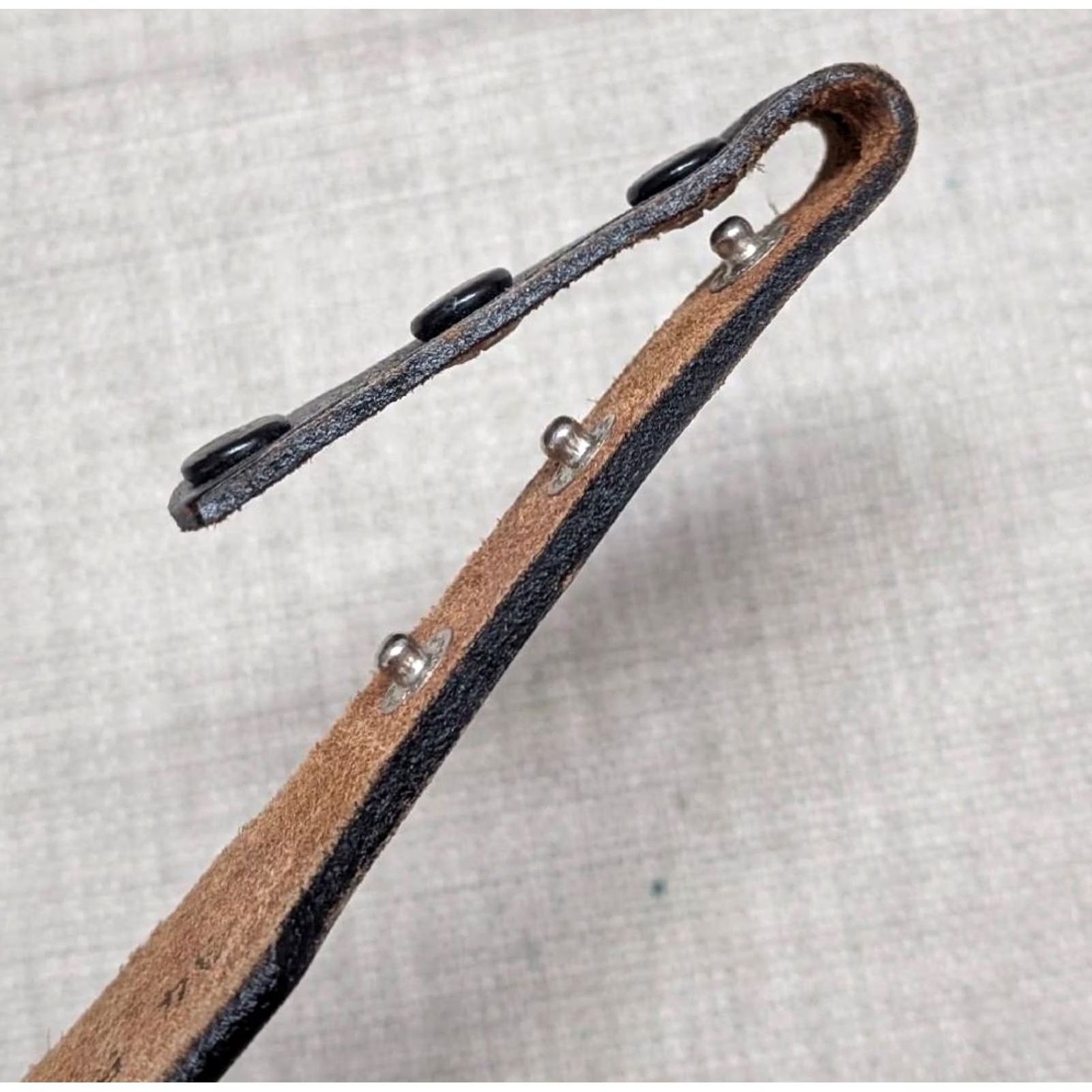 Vintage VINTAGE belt Justin western black tooled concho buckle 34 unisex adults USA made leather cowhide 1-1/4" tapered ends decay 90s style Mens Size 34 - 6 Thumbnail