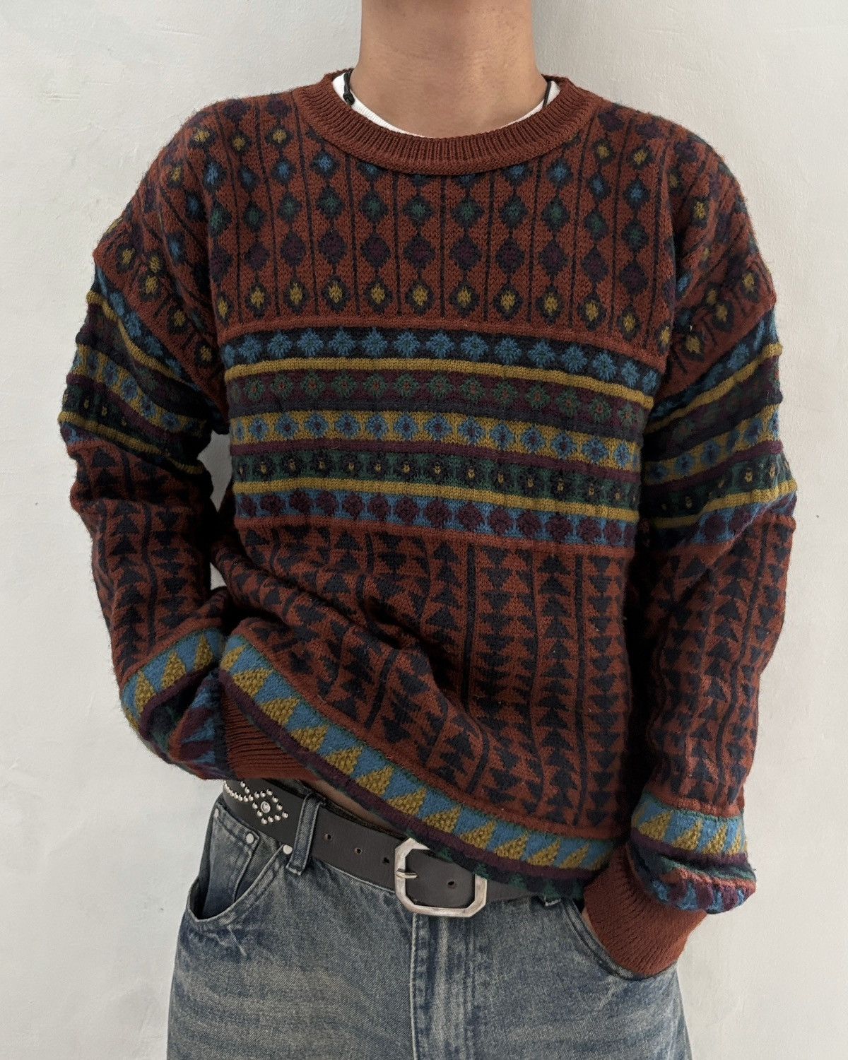 Pendleton Vintage 1970s Pendleton Lobo Pattern Knit Sweater Size US M / EU 48-50 / 2 - 2 Thumbnail