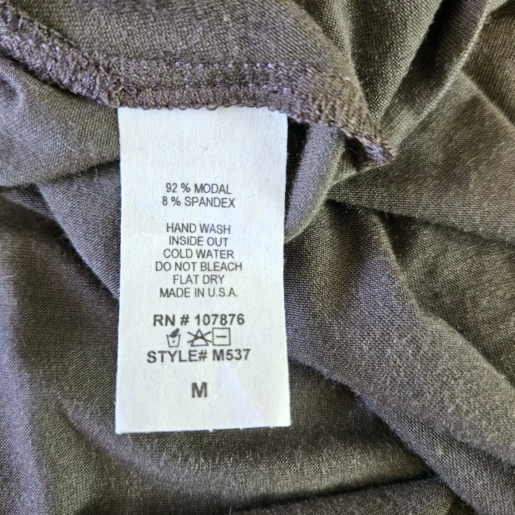 Olive Comfy USA Womens Tunic Shirt Adult Medium Olive Green 3/4 Sleeve Modal Blend Size M / US 6-8 / IT 42-44 - 4 Thumbnail