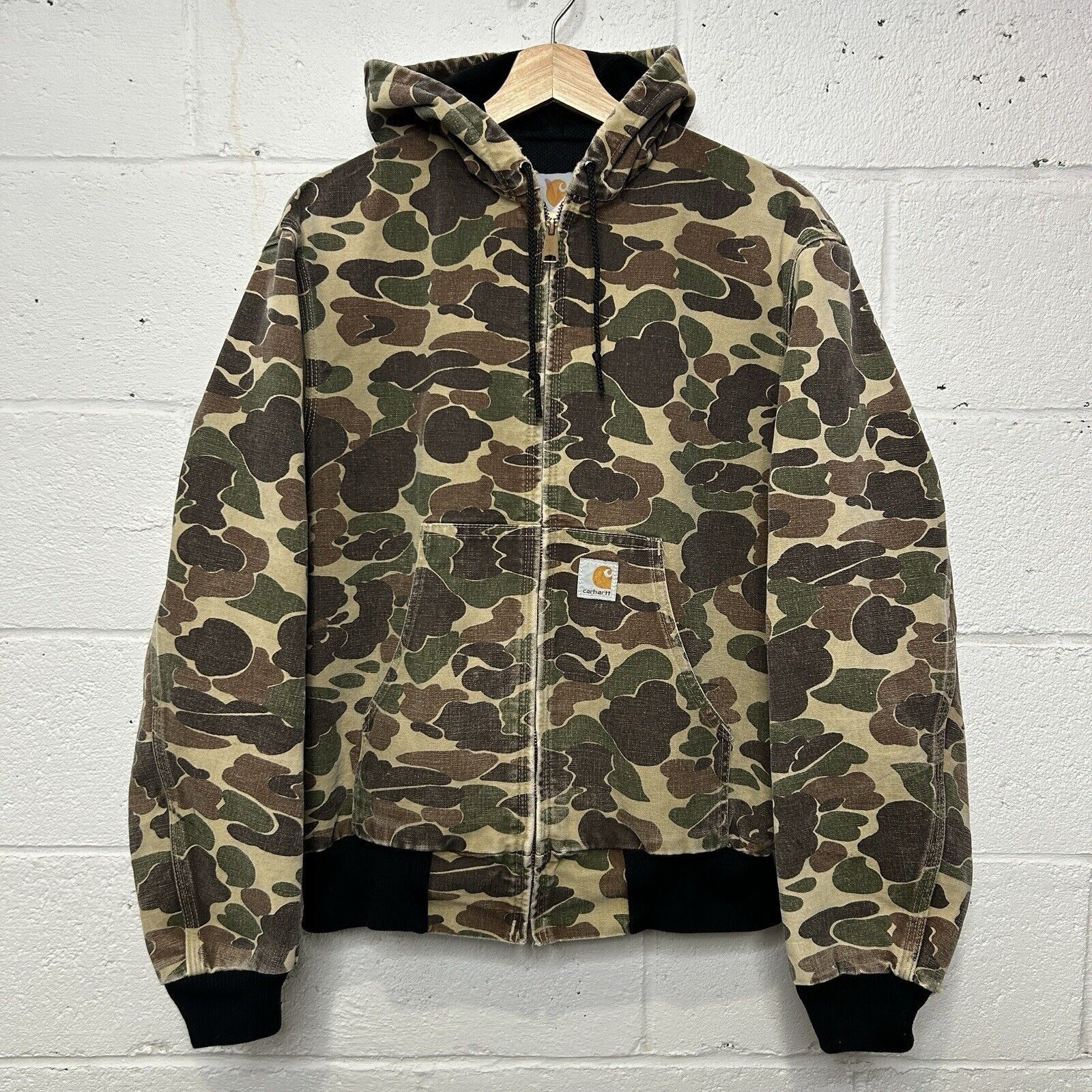 ジャケット・アウター Carhartt Active Jacket J144 CMO USA Vintage Carhartt Jacket Mens 2XL J144 CMO Hooded Thermal