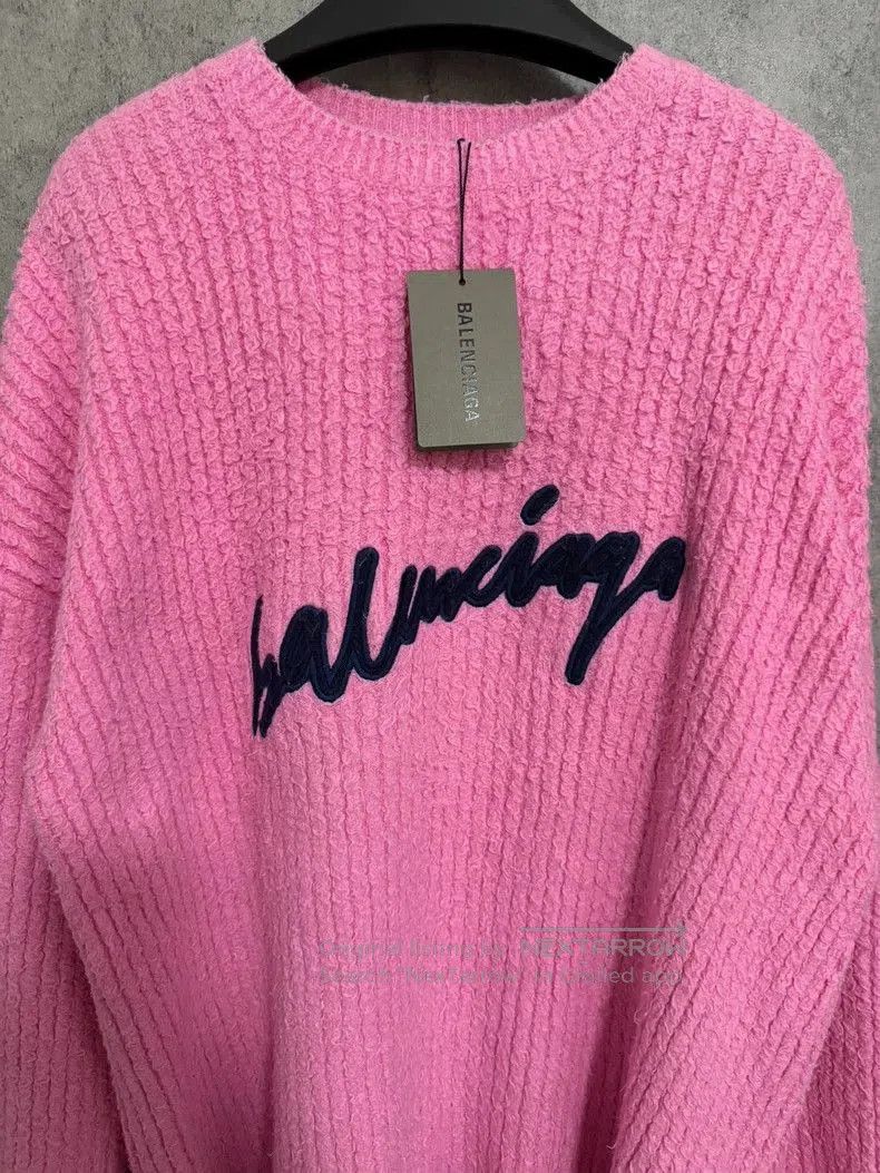 Balenciaga Balenciaga Embroidered Logo Pink Sweater. Size US S / EU 44-46 / 1 - 2 Thumbnail