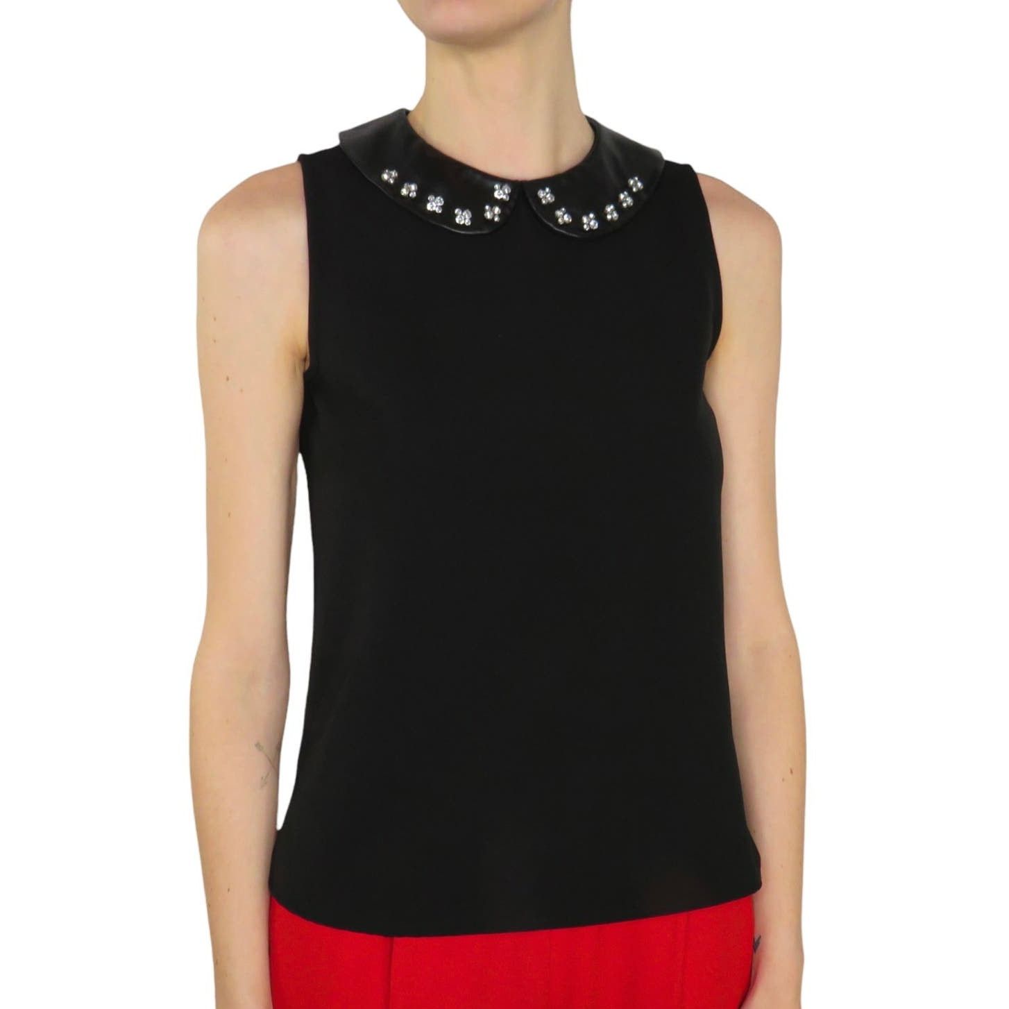 Ann Taylor Ann Taylor Peter Pan Blouse Rhinestone Gem Bling Collar XS Size XS / US 0-2 / IT 36-38 - 7 Thumbnail