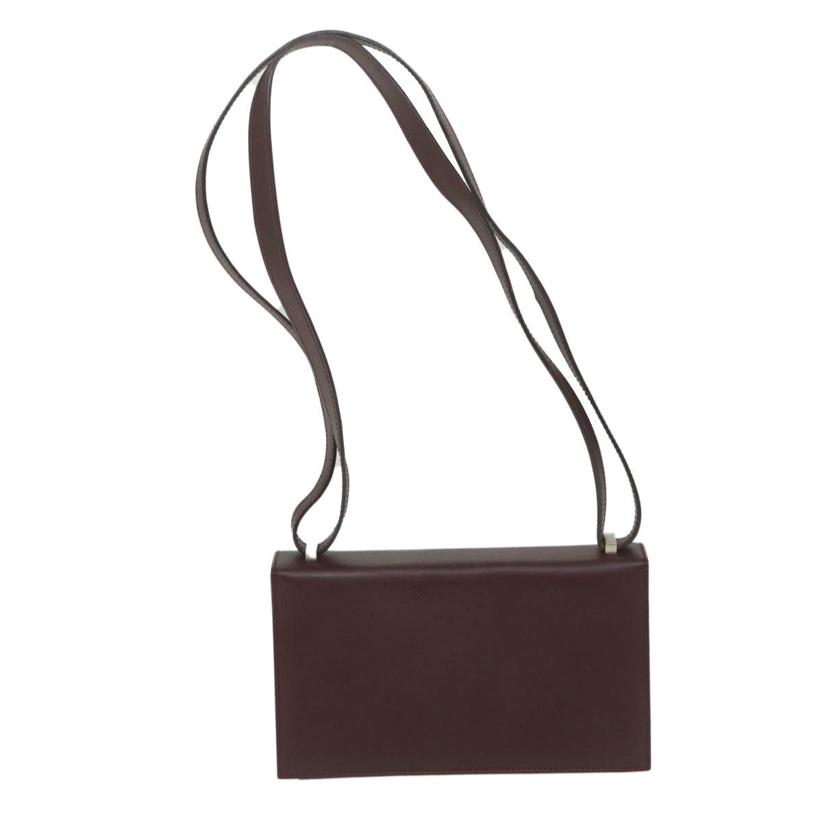 Salvatore Ferragamo Salvatore Ferragamo Gancini Shoulder Bag Leather Bordeaux Size ONE SIZE - 3 Thumbnail