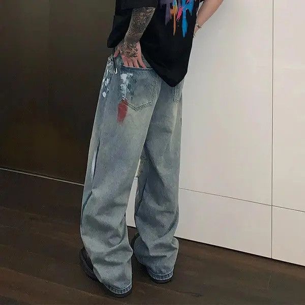 VIBE Paint Splatter Flared Denim Jeans Size US 33 - 5 Thumbnail