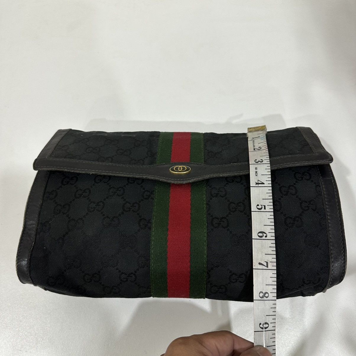 Gucci ‼️YES‼️ VINTAGE GUCCI SHERRY LINE GG CANVAS MONOGRAM POUCH BAG Size ONE SIZE - 7 Thumbnail