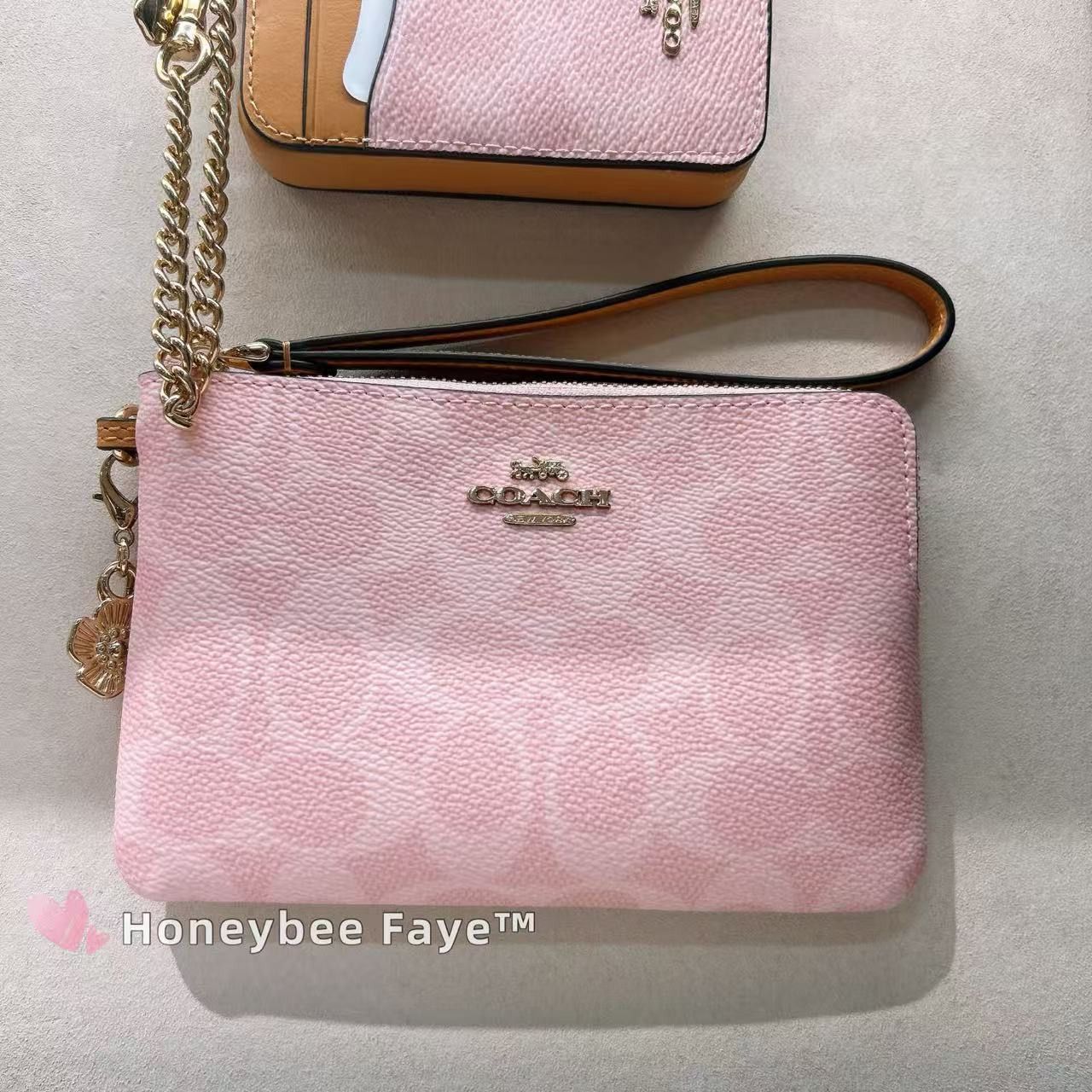 Coach Corner Zip Wristlet In Signature Canvas With Charms CEF72 Size ONE SIZE - 4 Thumbnail