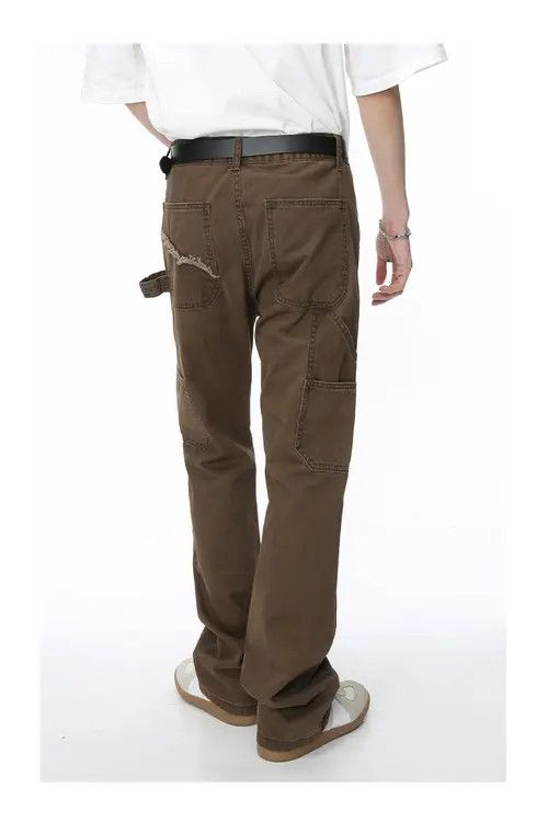 Japanese Brand Retro trend washed multi-pocket work jeans Size US 32 / EU 48 - 4 Thumbnail