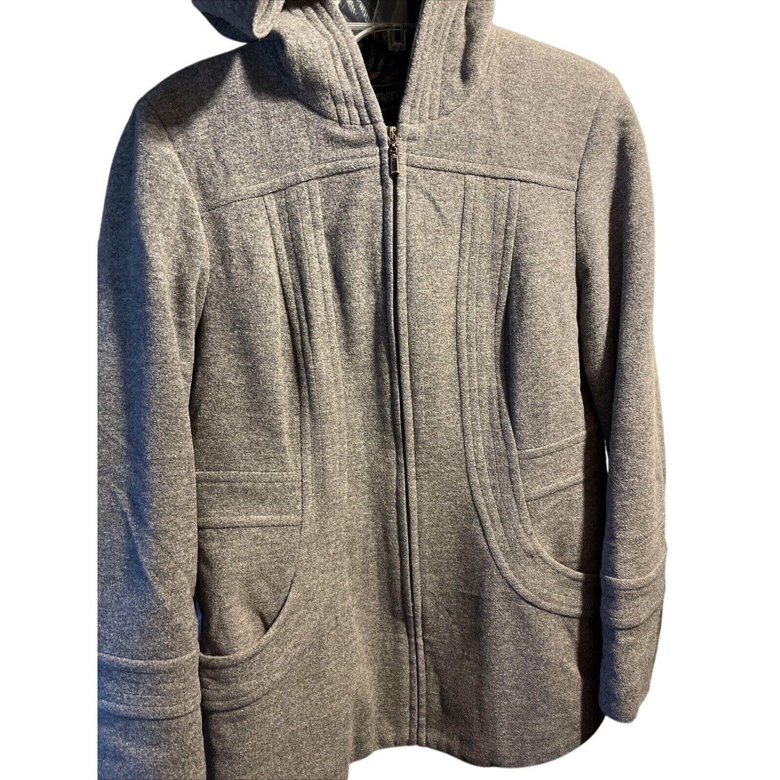 Other Fleet Street Ltd Wool Blend Hooded Coat Jacket Medium Gray Size M / US 6-8 / IT 42-44 - 1 Thumbnail