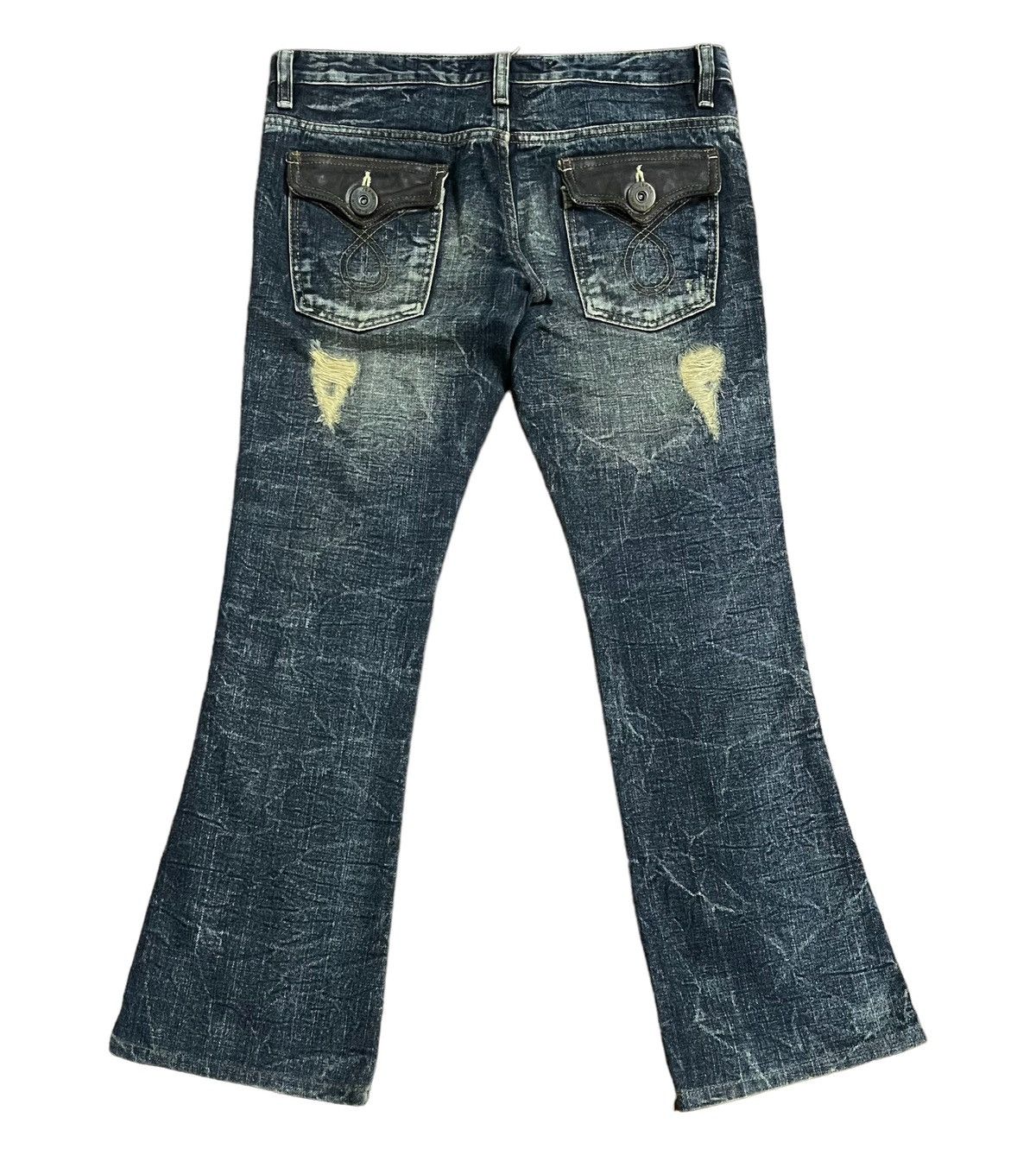 If Six Was Nine Vintage Lvcat Casva Distressed Flared Jeans Size 28" / US 6 / IT 42 - 5 Thumbnail