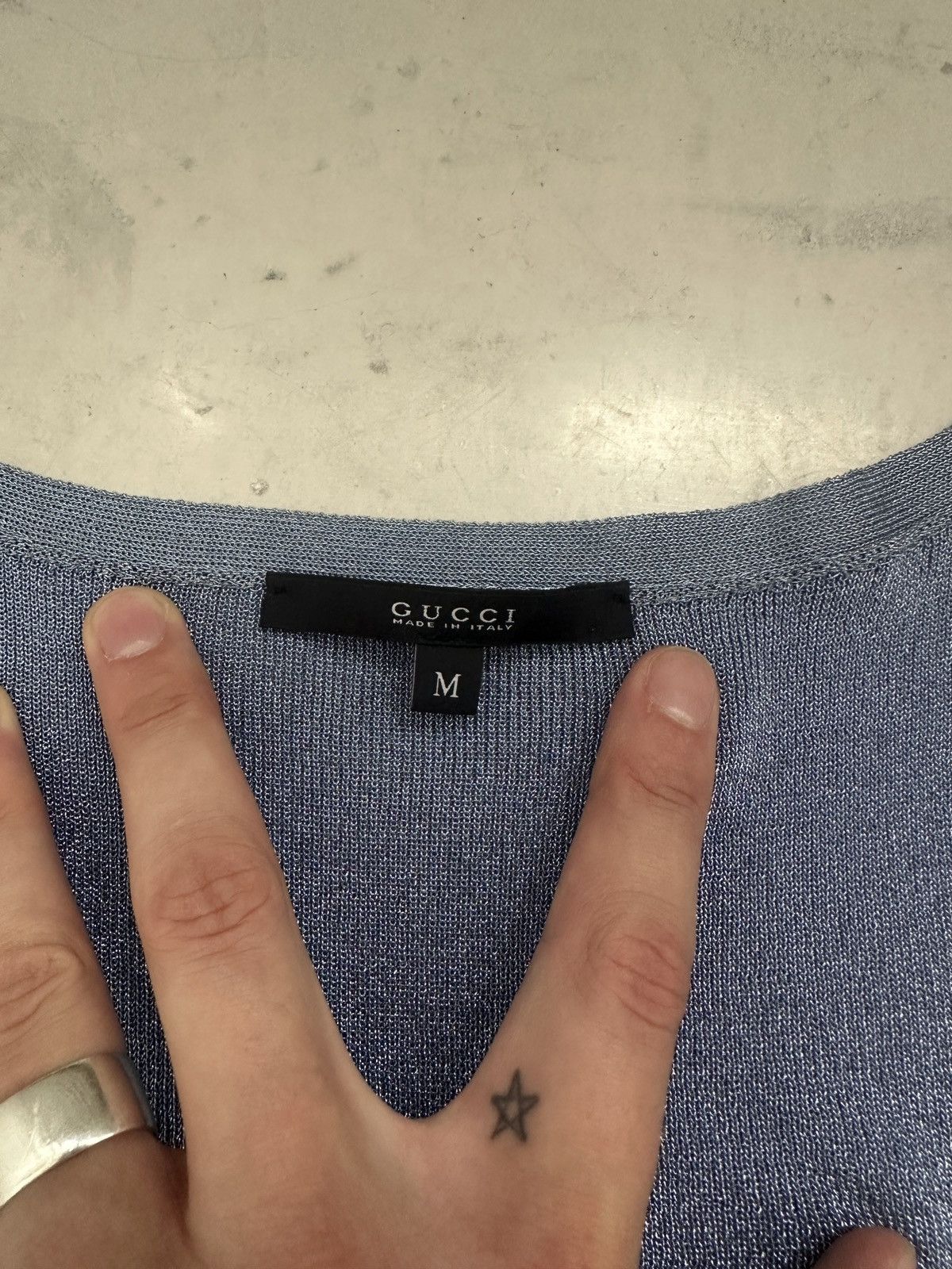 Gucci Gucci Y2K blouse blue metallic shine Size M / US 6-8 / IT 42-44 - 11 Thumbnail