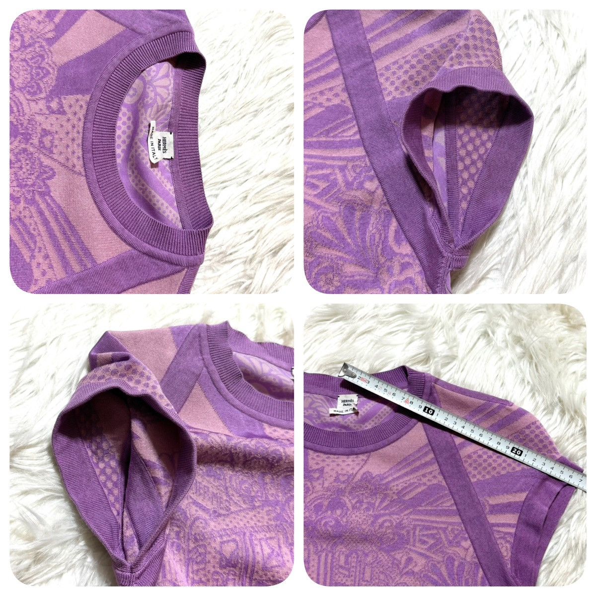 Hermes Hermes art design switching, floral knit sweater, Size XXS / US 00 / IT 34 - 3 Thumbnail
